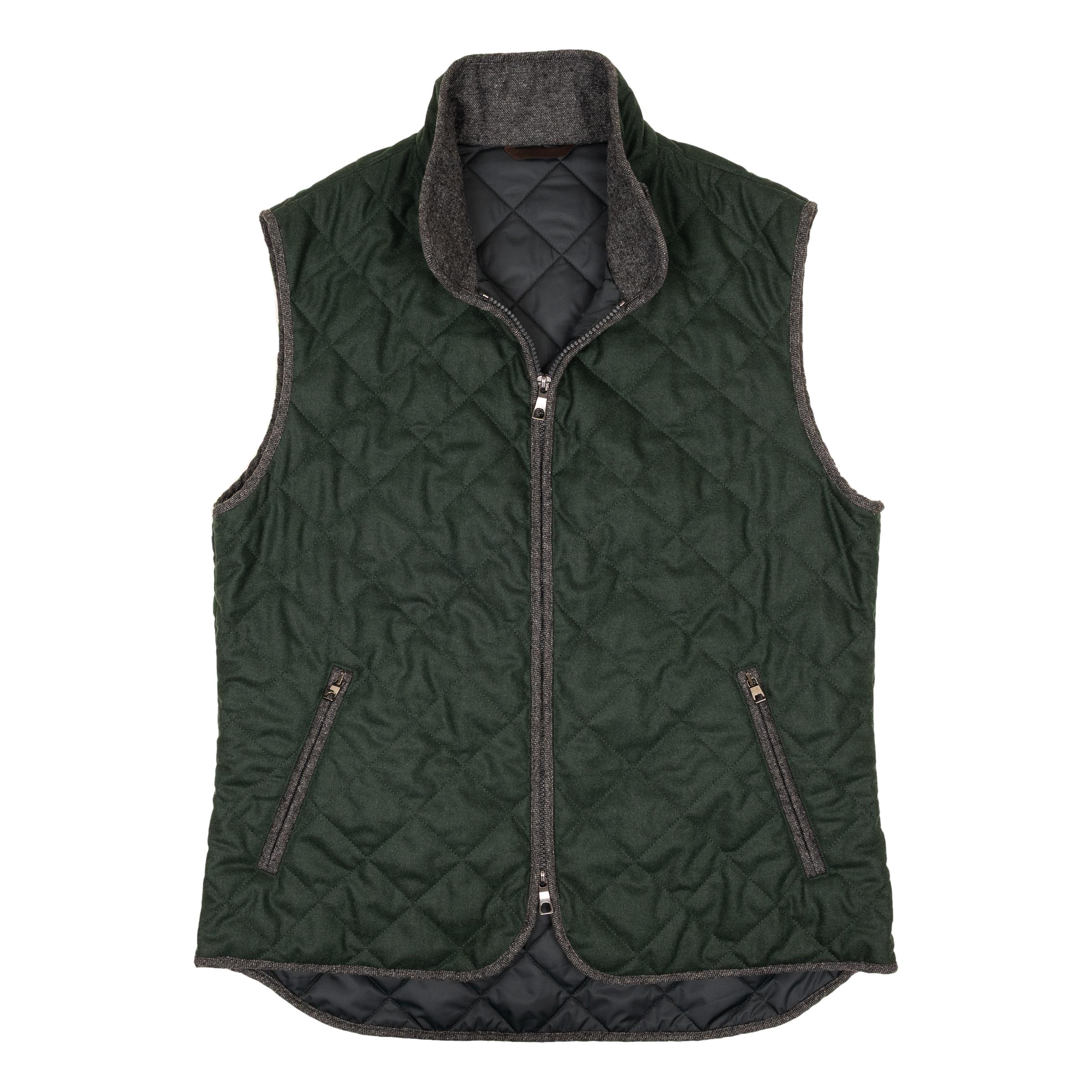 Hunter Green Barberis Flannel Waterville Vest