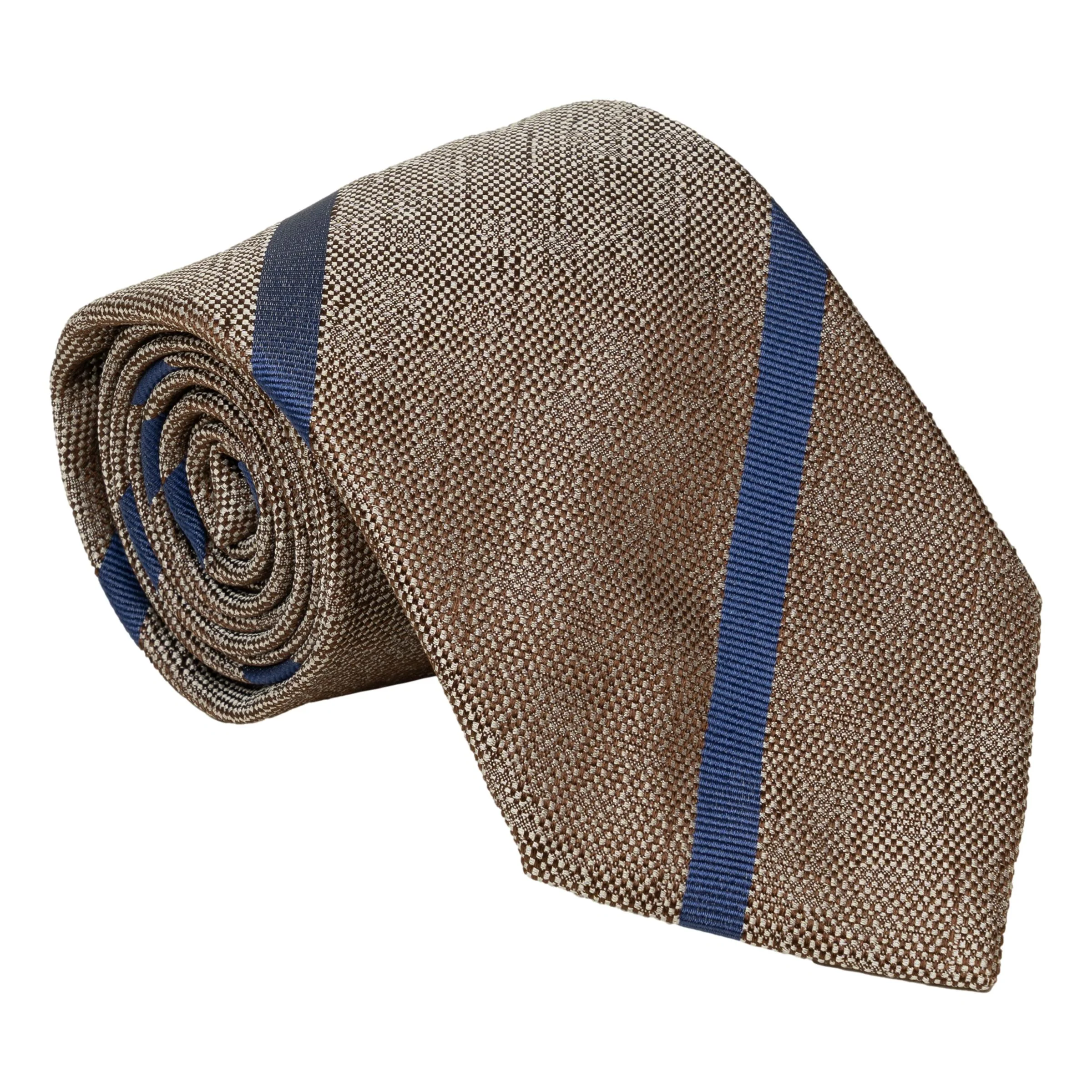 Iridescent Basket Weave Repp Stripe Silk Tie - Image 3