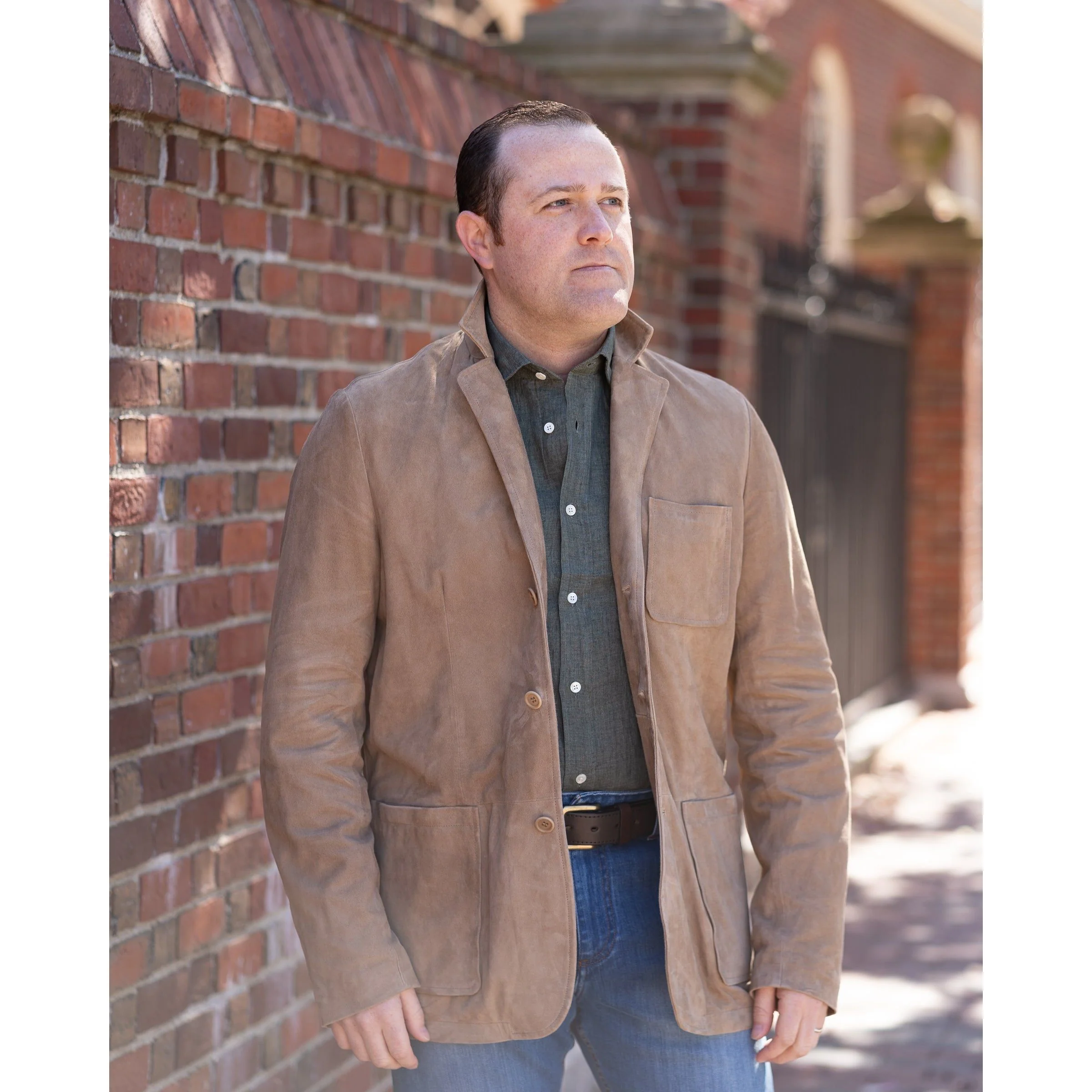 Italian Suede Leather Blazer - Image 2