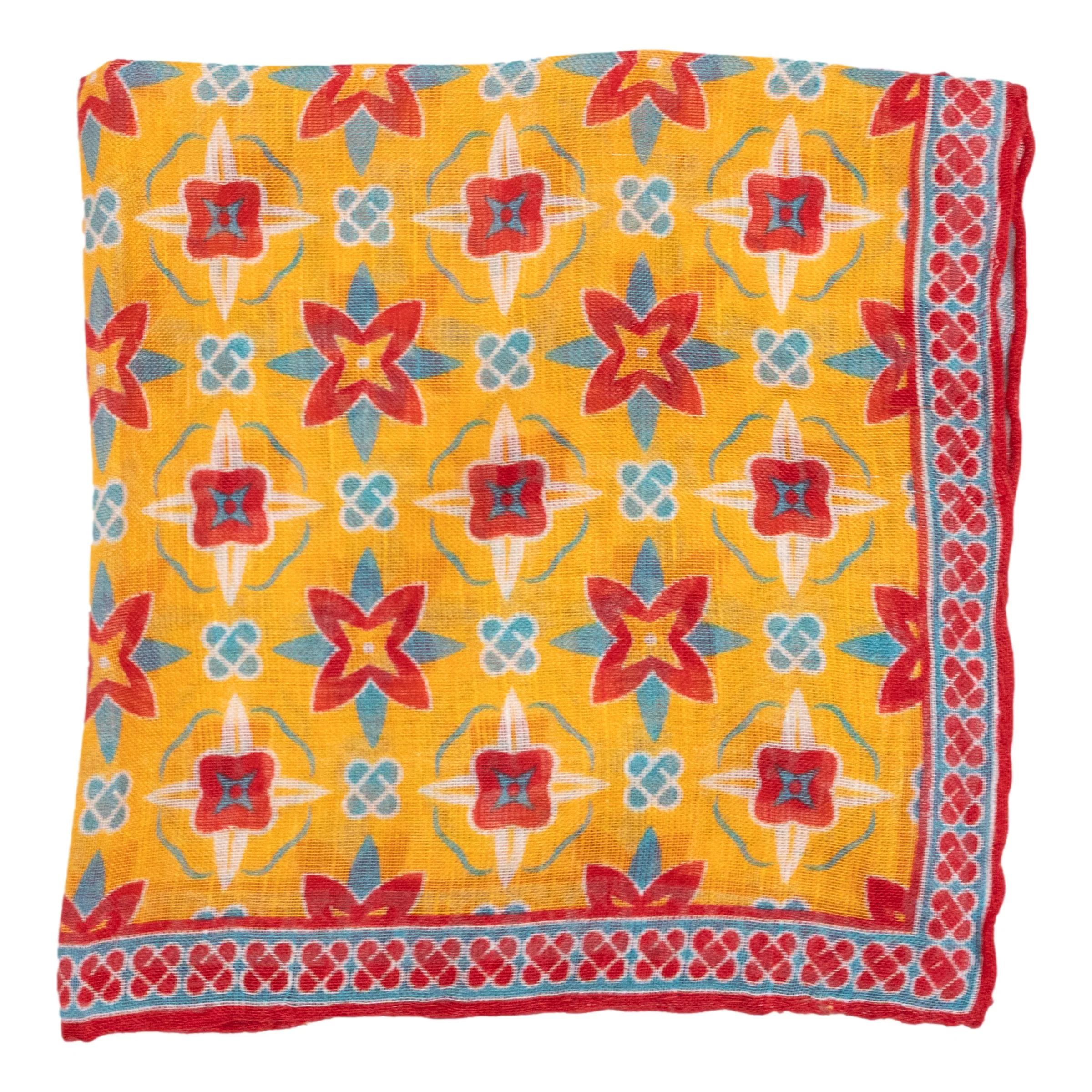 Kaleidoscope Linen and Silk Pocket Square