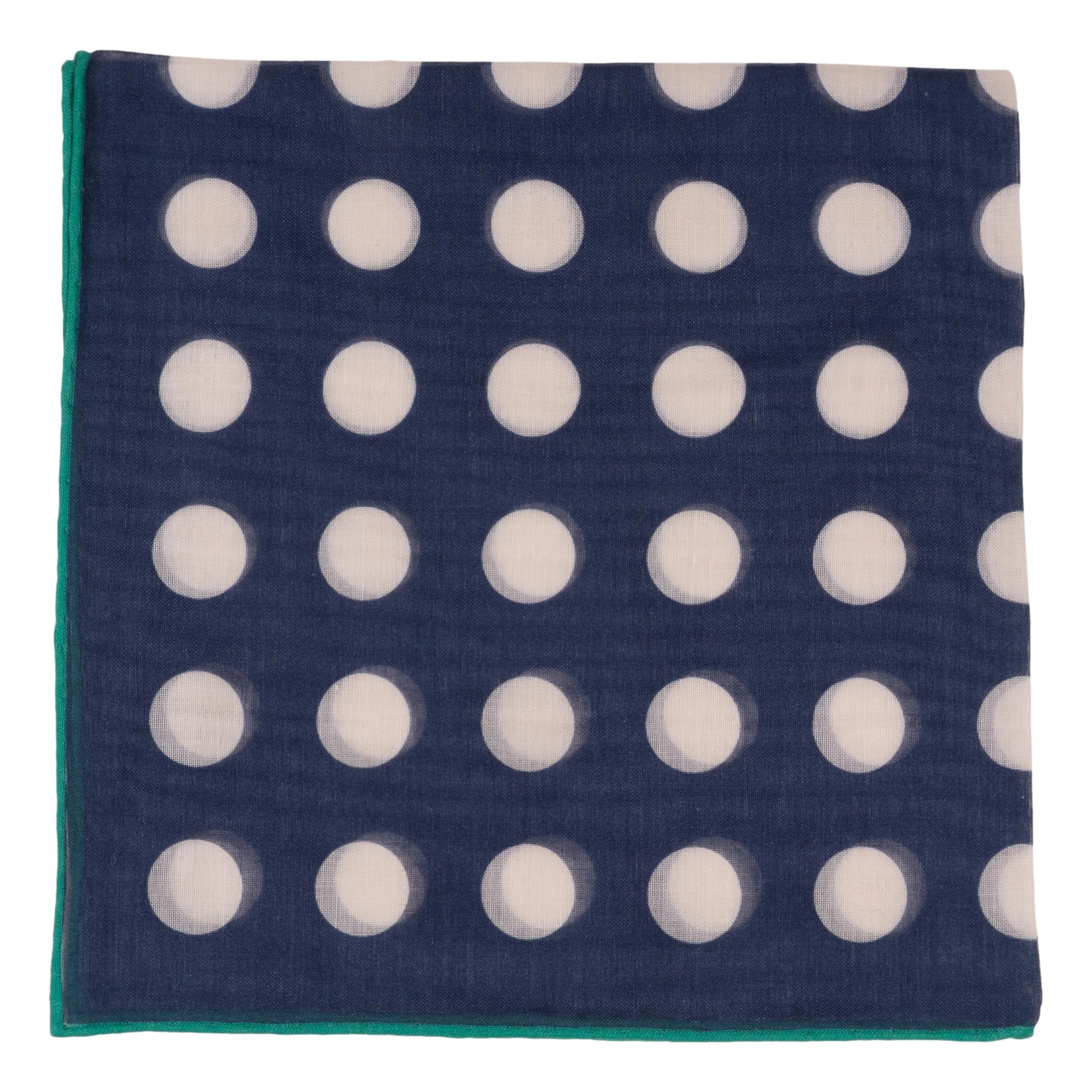 Large Polka Dot Cotton Cashmere Blend Pocket Square