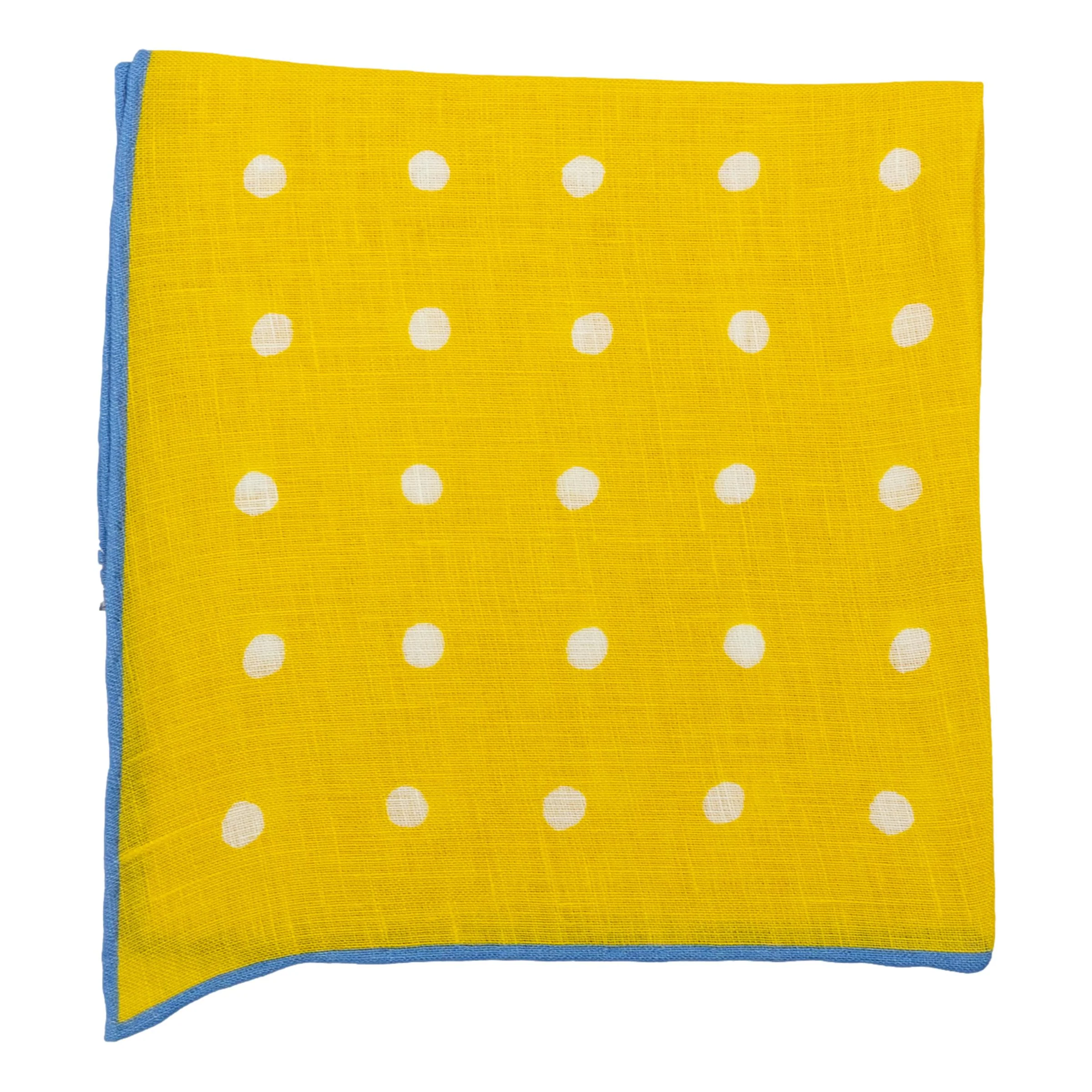 Large Polka Dot Linen Pocket Square - Image 3