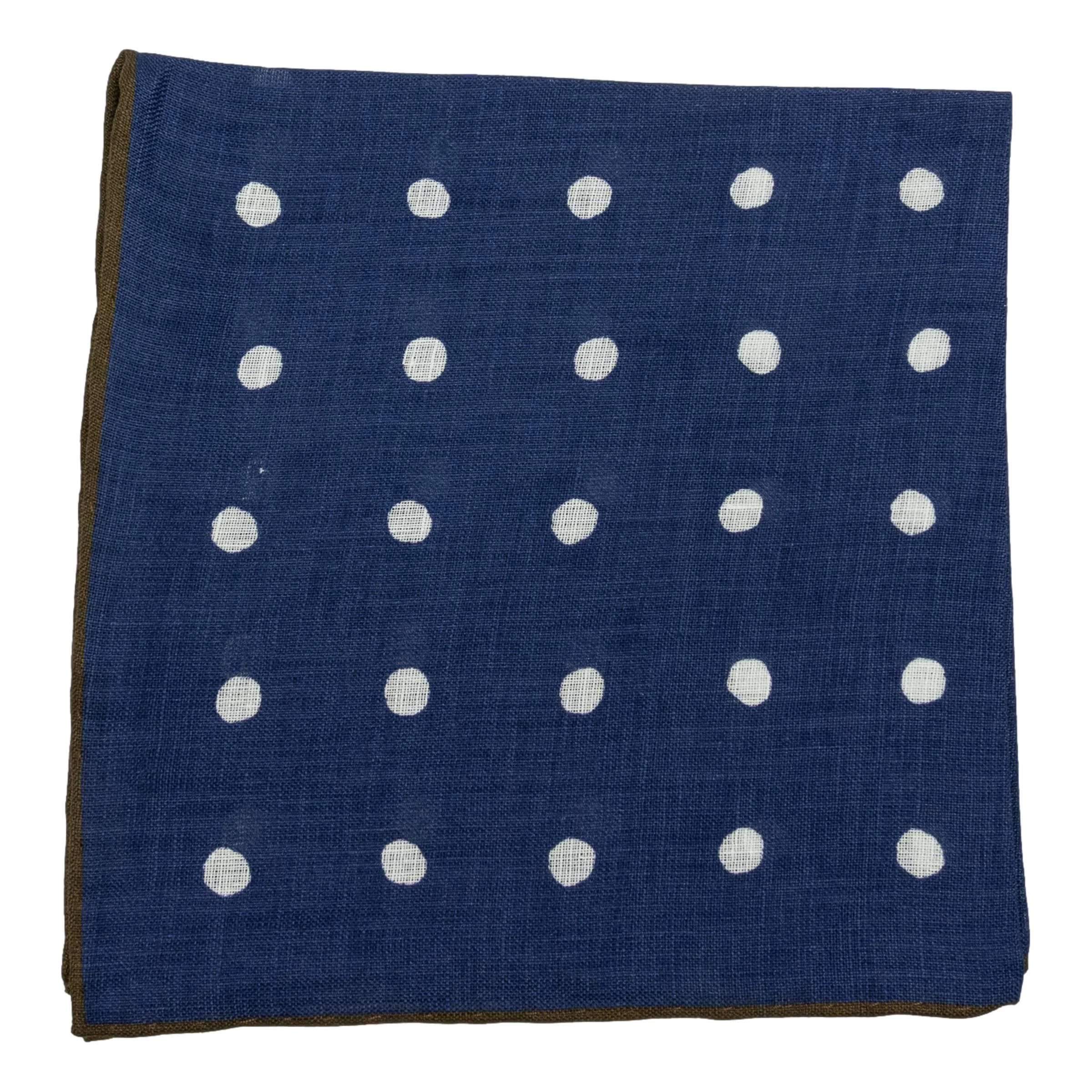 Large Polka Dot Linen Pocket Square - Image 5