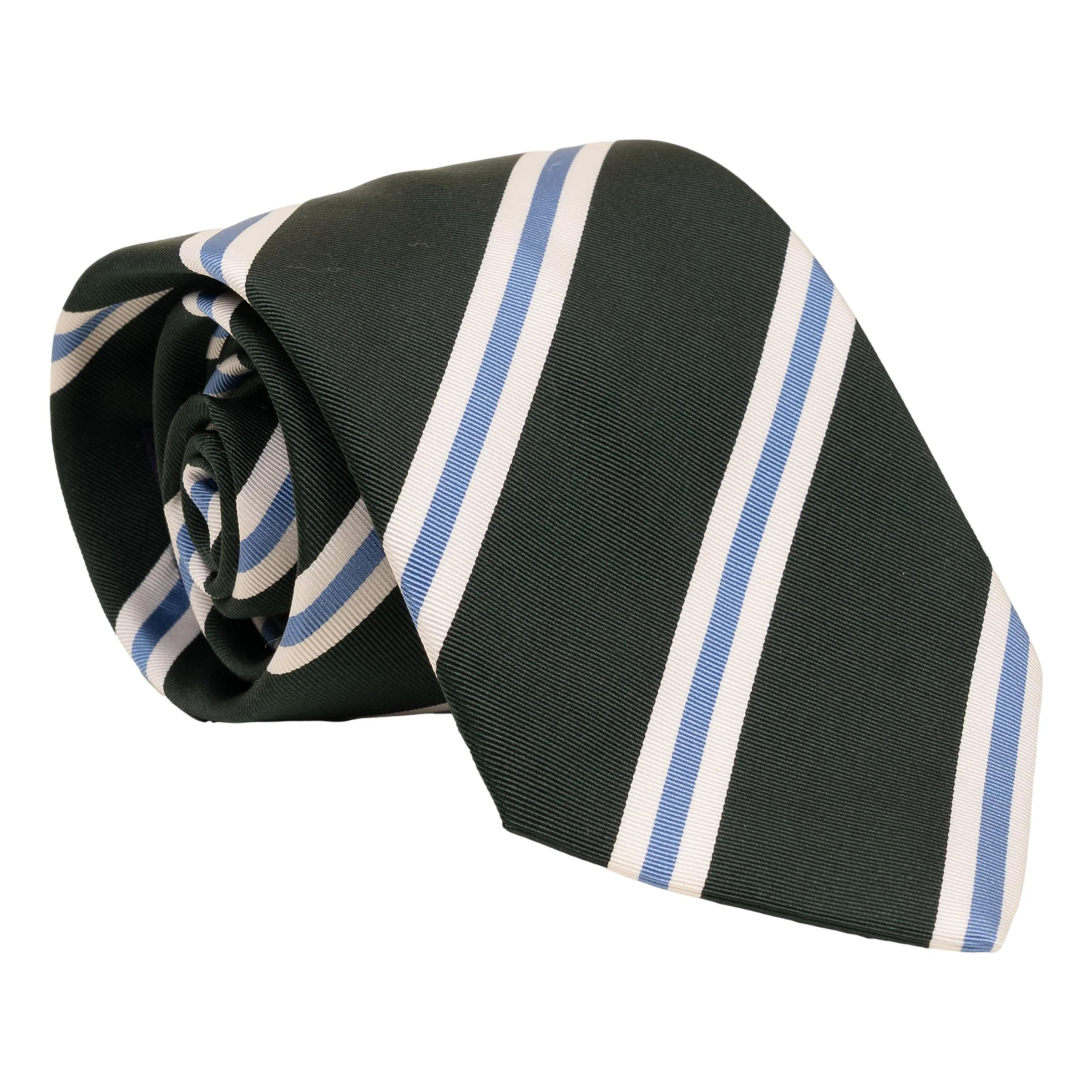 Light Blue and White Repp Stripe Silk Tie