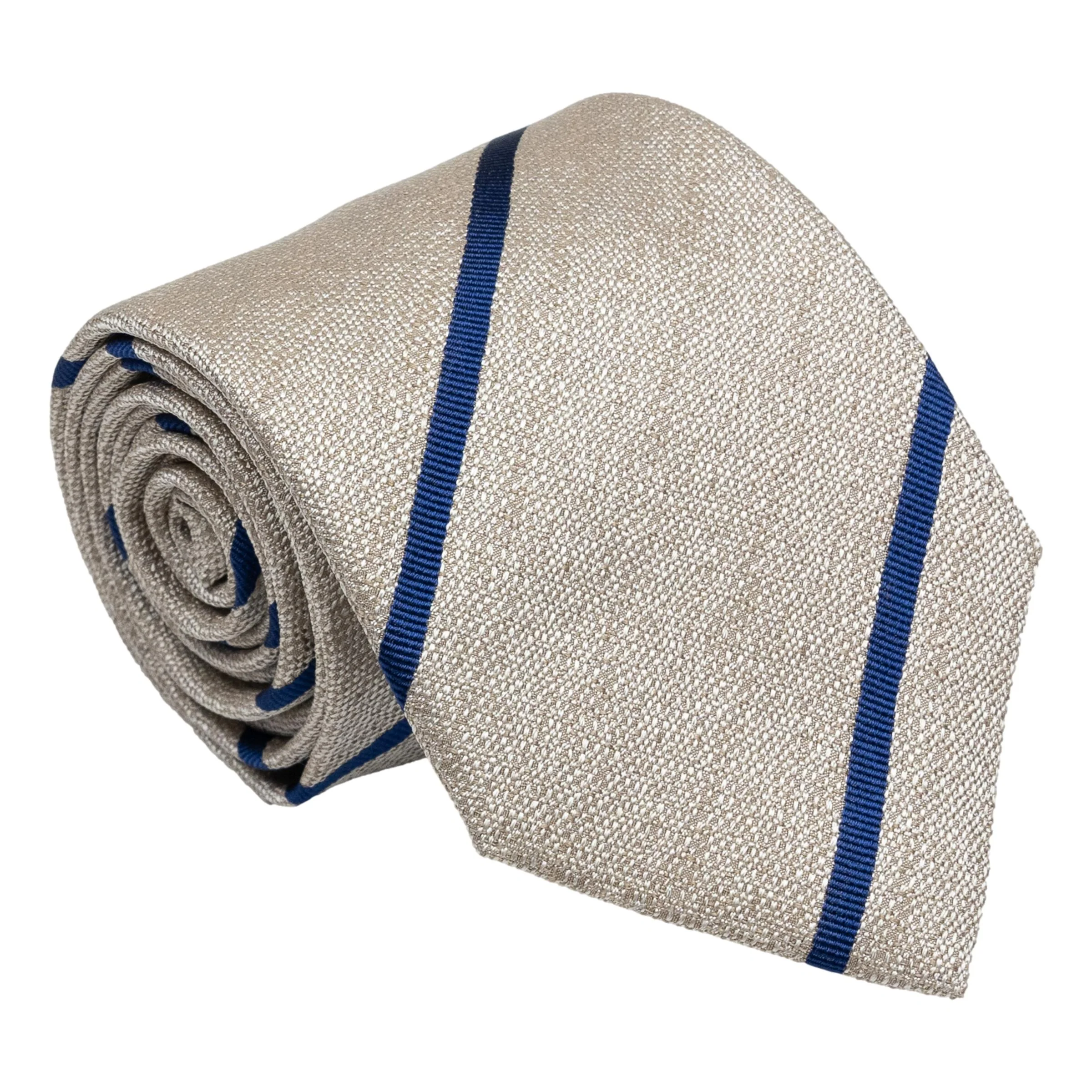 Rock and Navy Repp Stripe Silk Tie