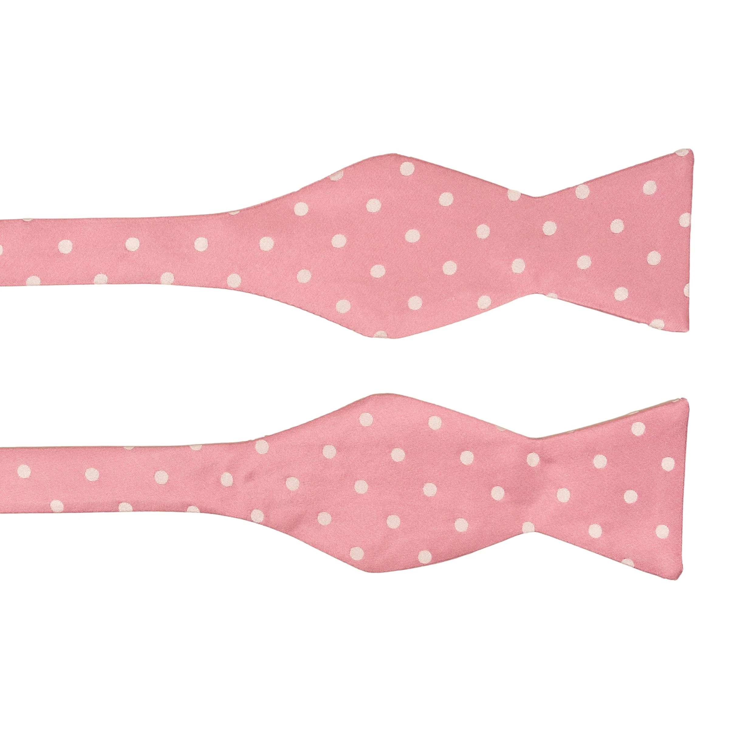 Light Pink Dot Silk Butterfly Bow Tie