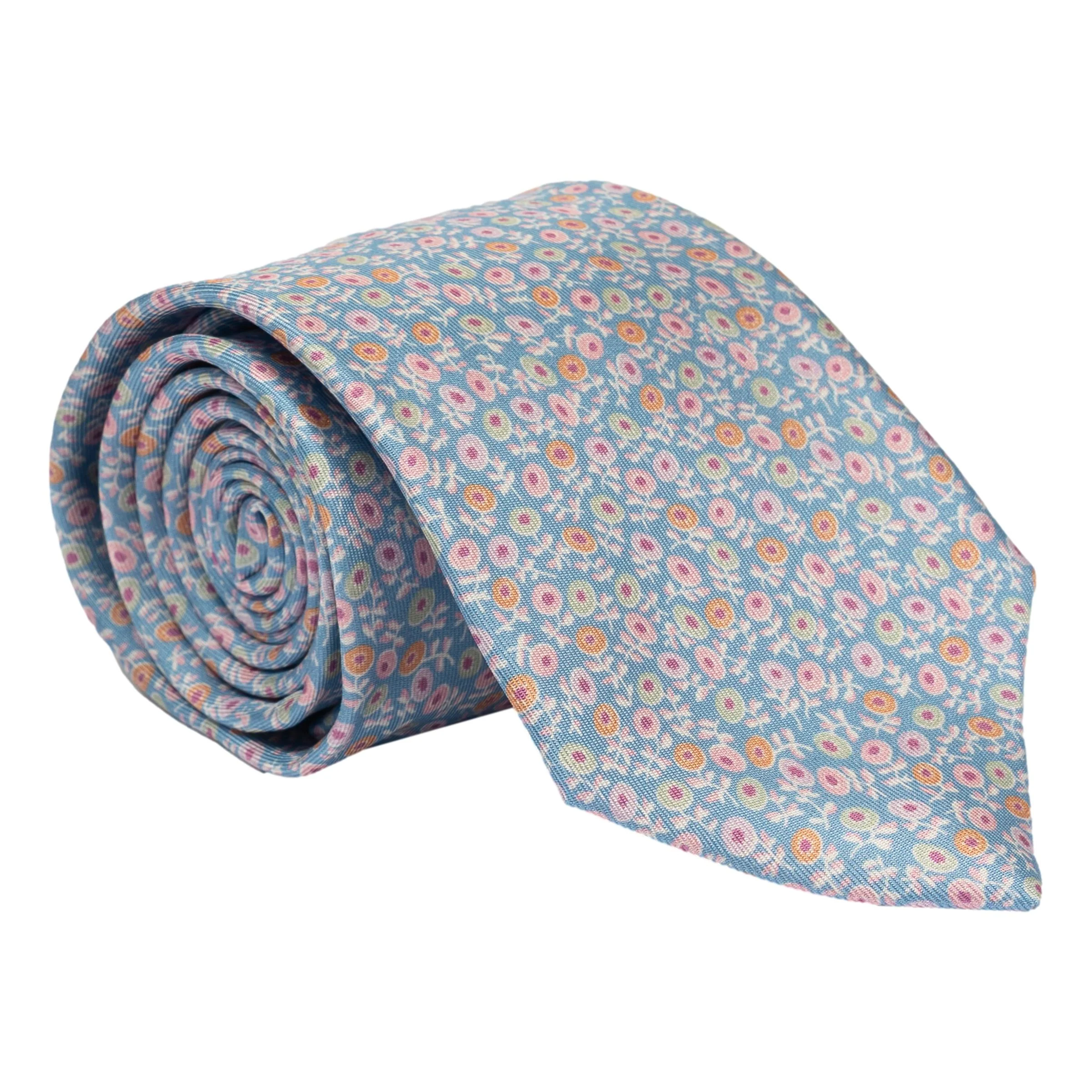 Liguria Flower Print Silk Tie