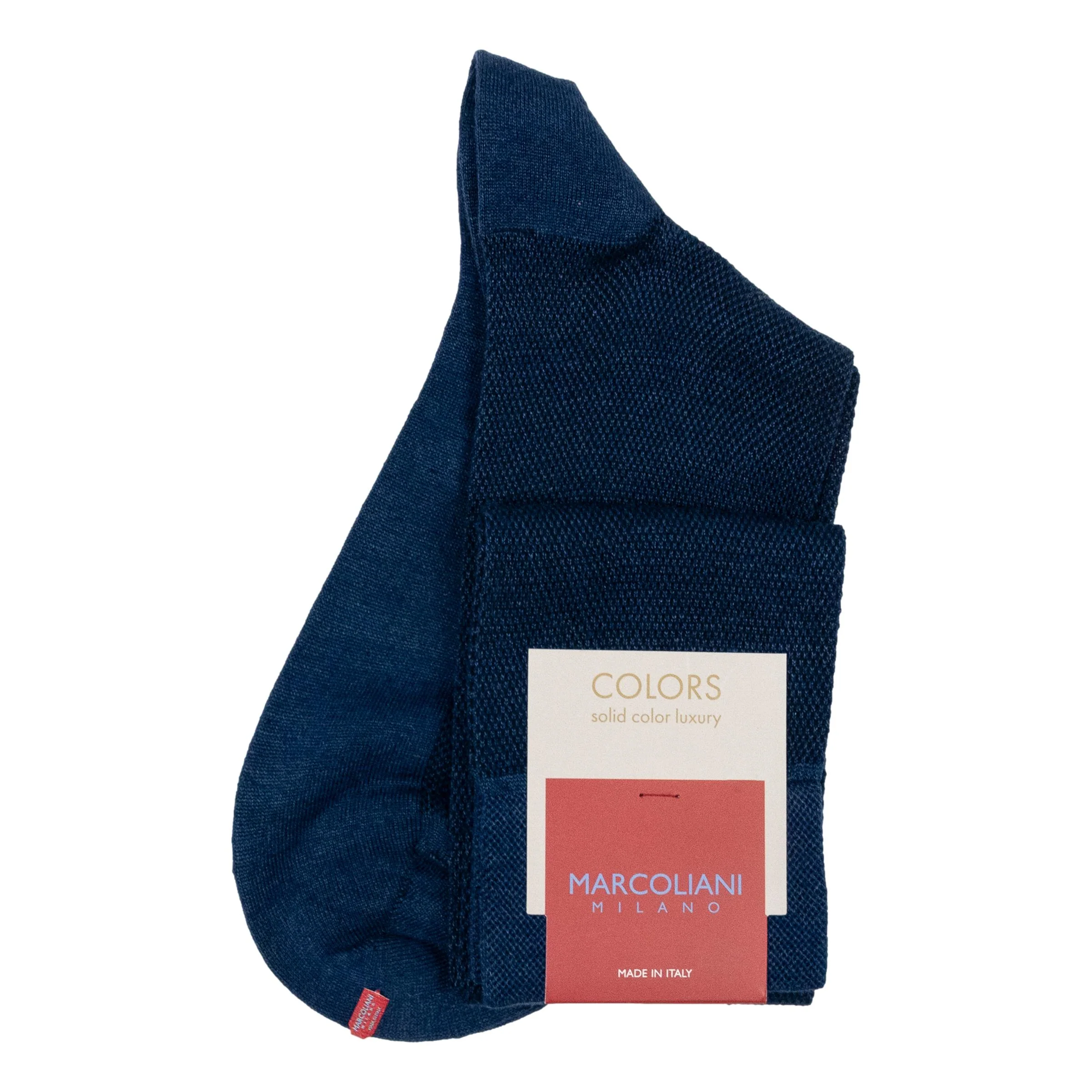 Linen Pima Cotton Blend Piqué Over the Calf Dress Socks - Image 6