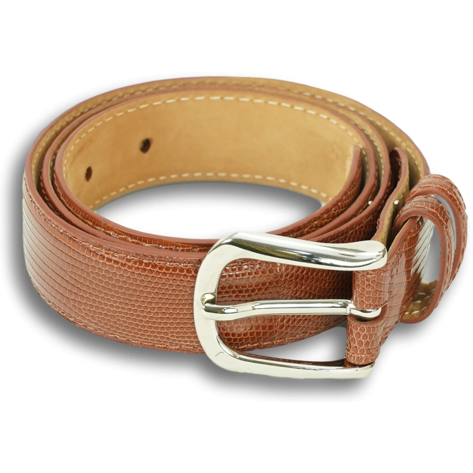1 1/8" Lizard Skin Belt with Nickel Buckle - Image 3