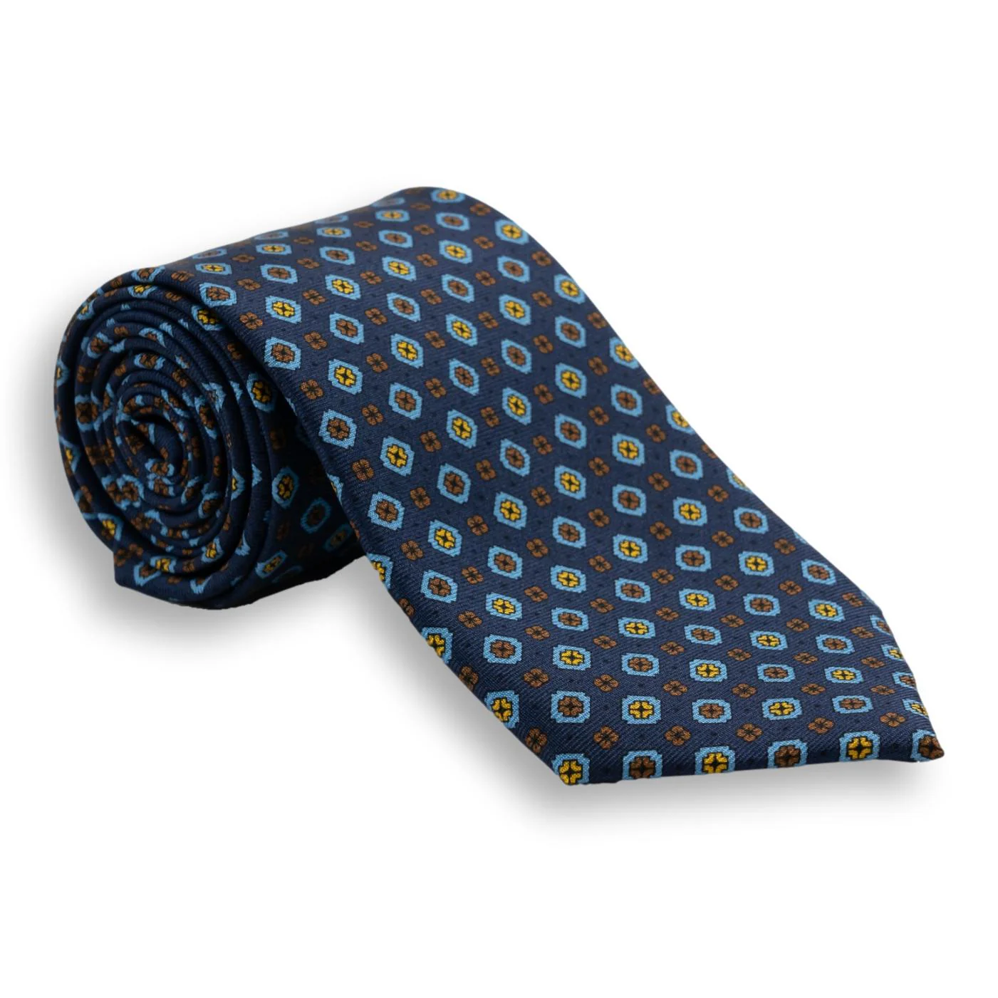 Medallion and Flower Motif Motif Silk Tie - Image 3