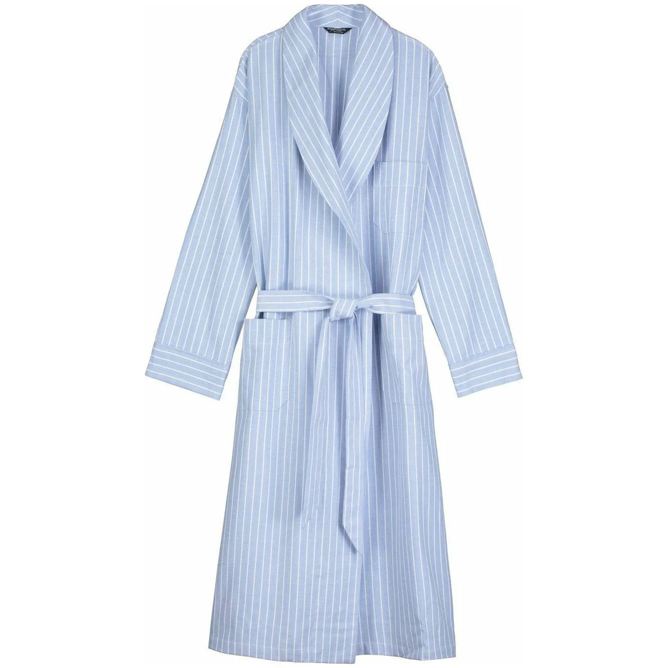Men's Classic Stripe Brushed Cotton Flannel Robe