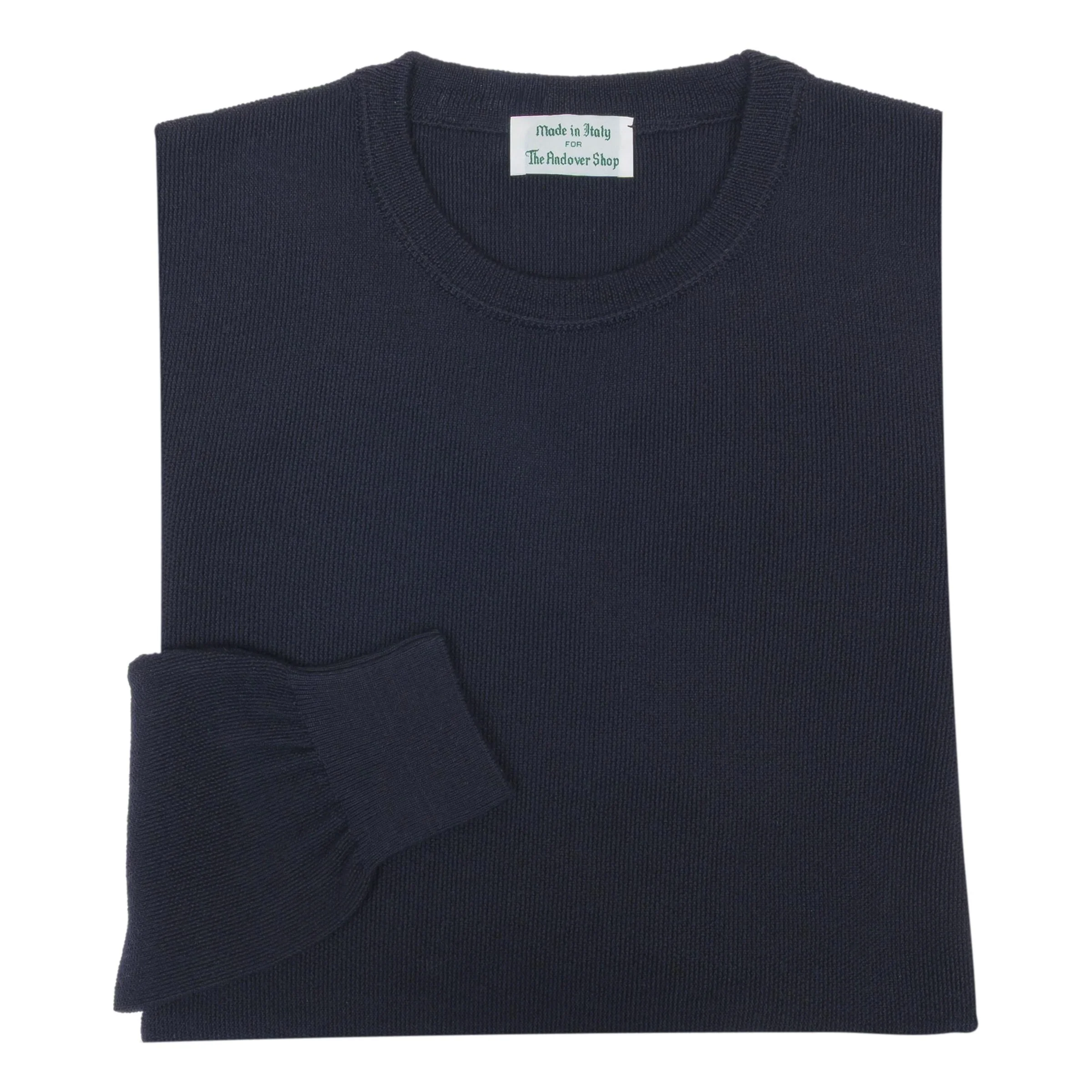 Merino Wool Rice Stitch Crew Neck Sweater