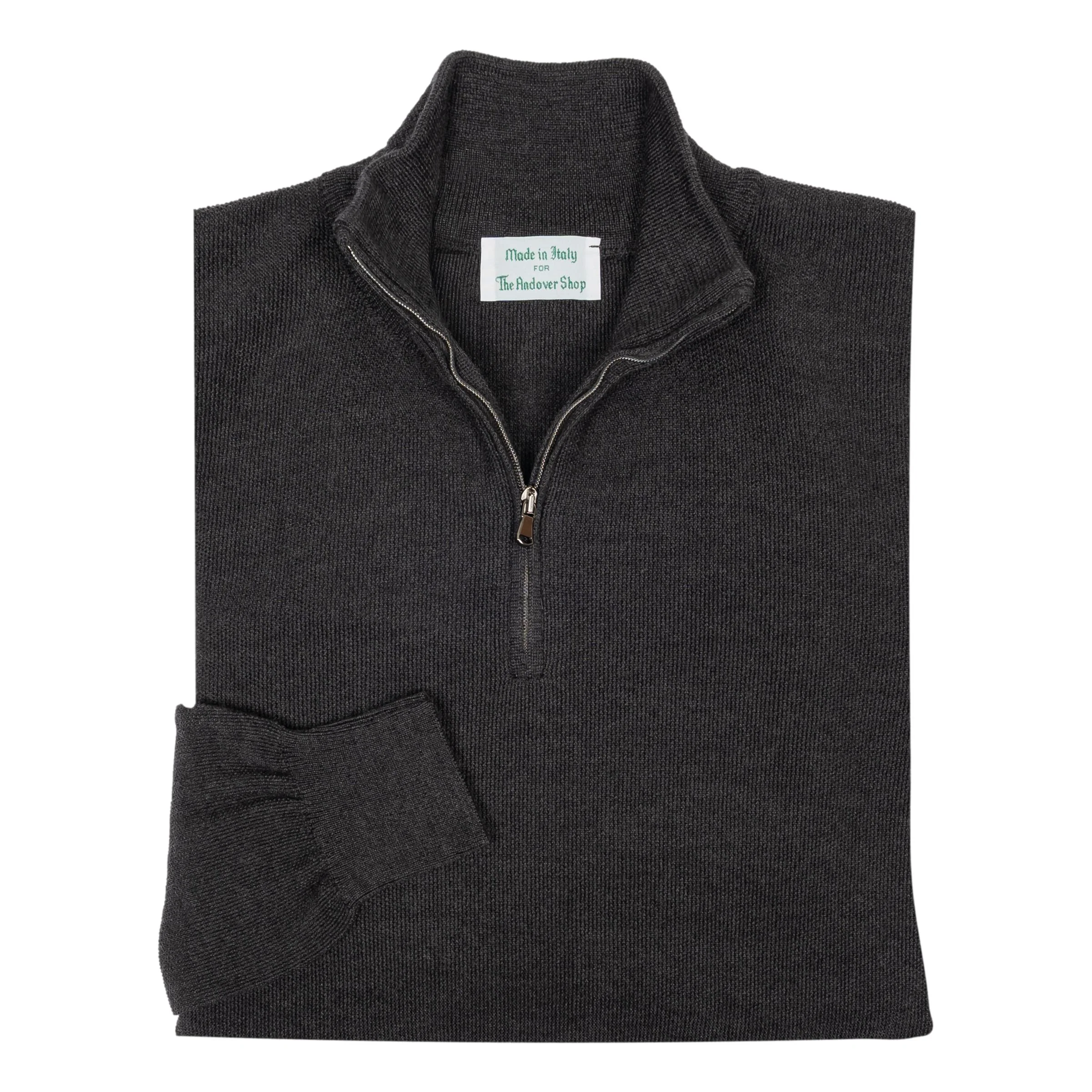 Merino Wool Rice Stitch Quarter Zip Sweater - Image 3