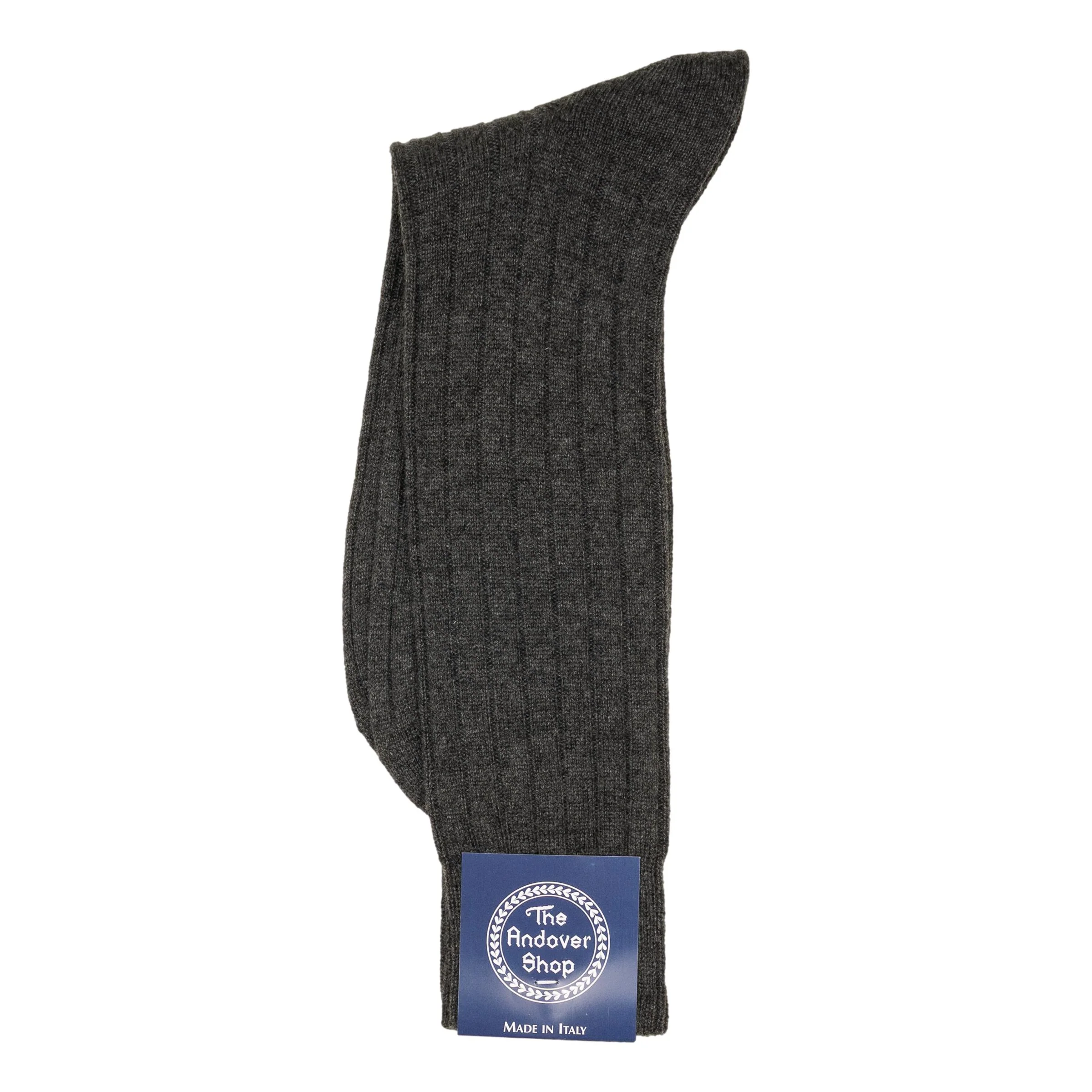 Mid-Calf Cashmere Ribbed Dress Sock - Image 7