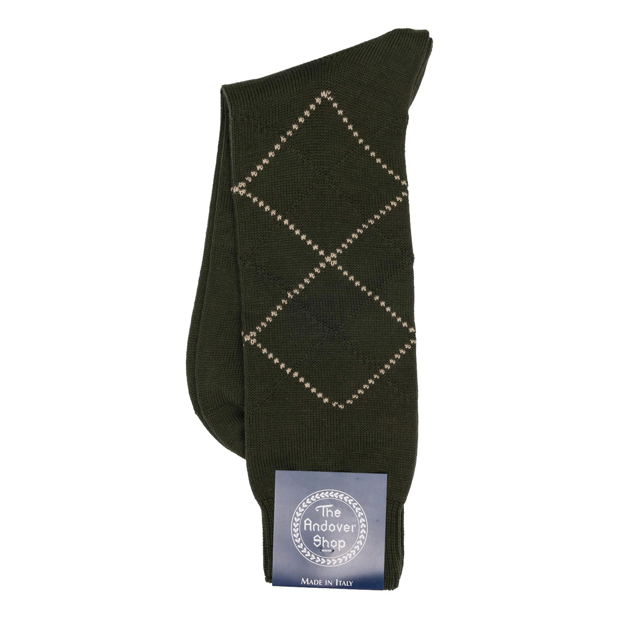 Mid-Calf Cotton Argyle Dress Sock - Image 6