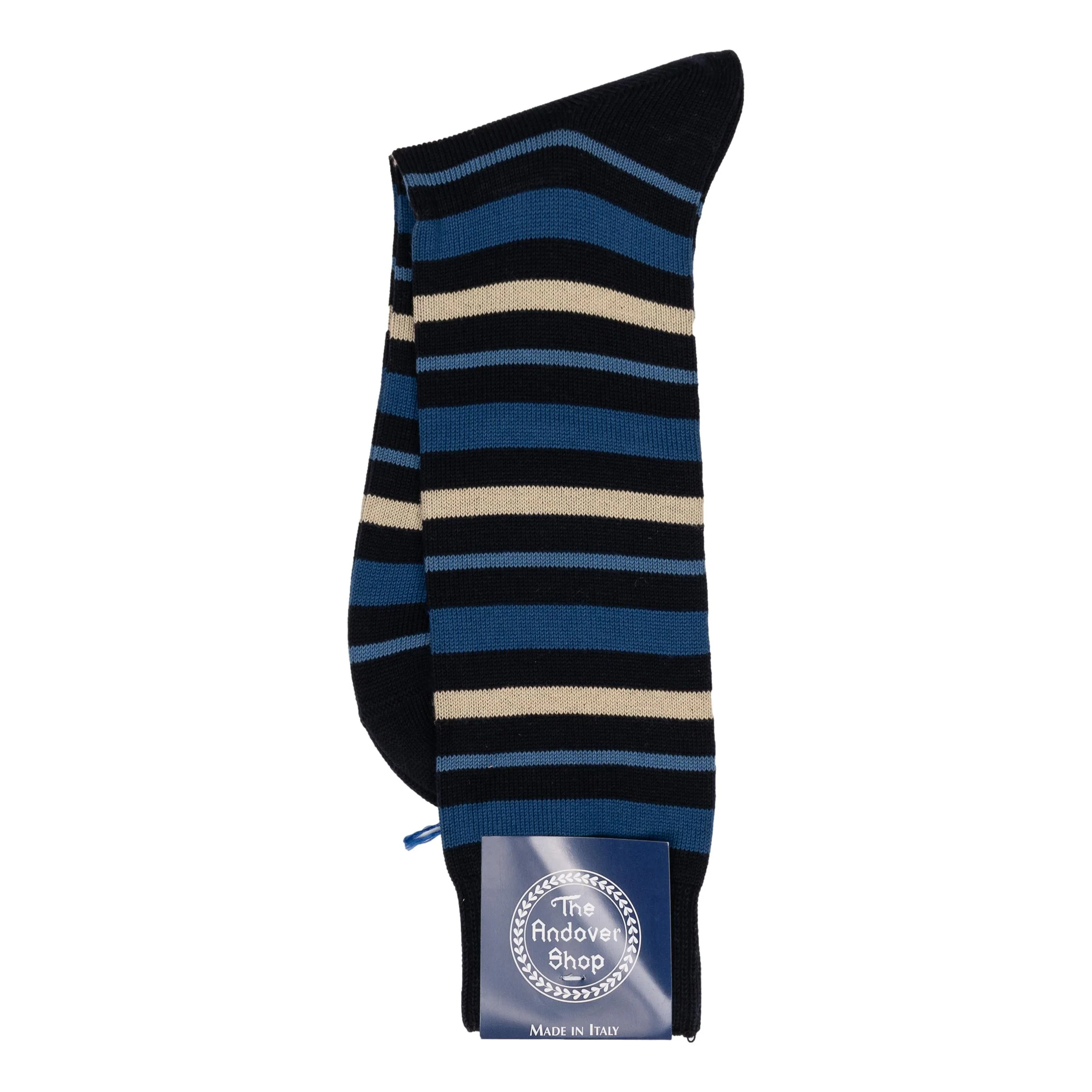 Mid-Calf Cotton Multi-Stripe Dress Sock - Image 3