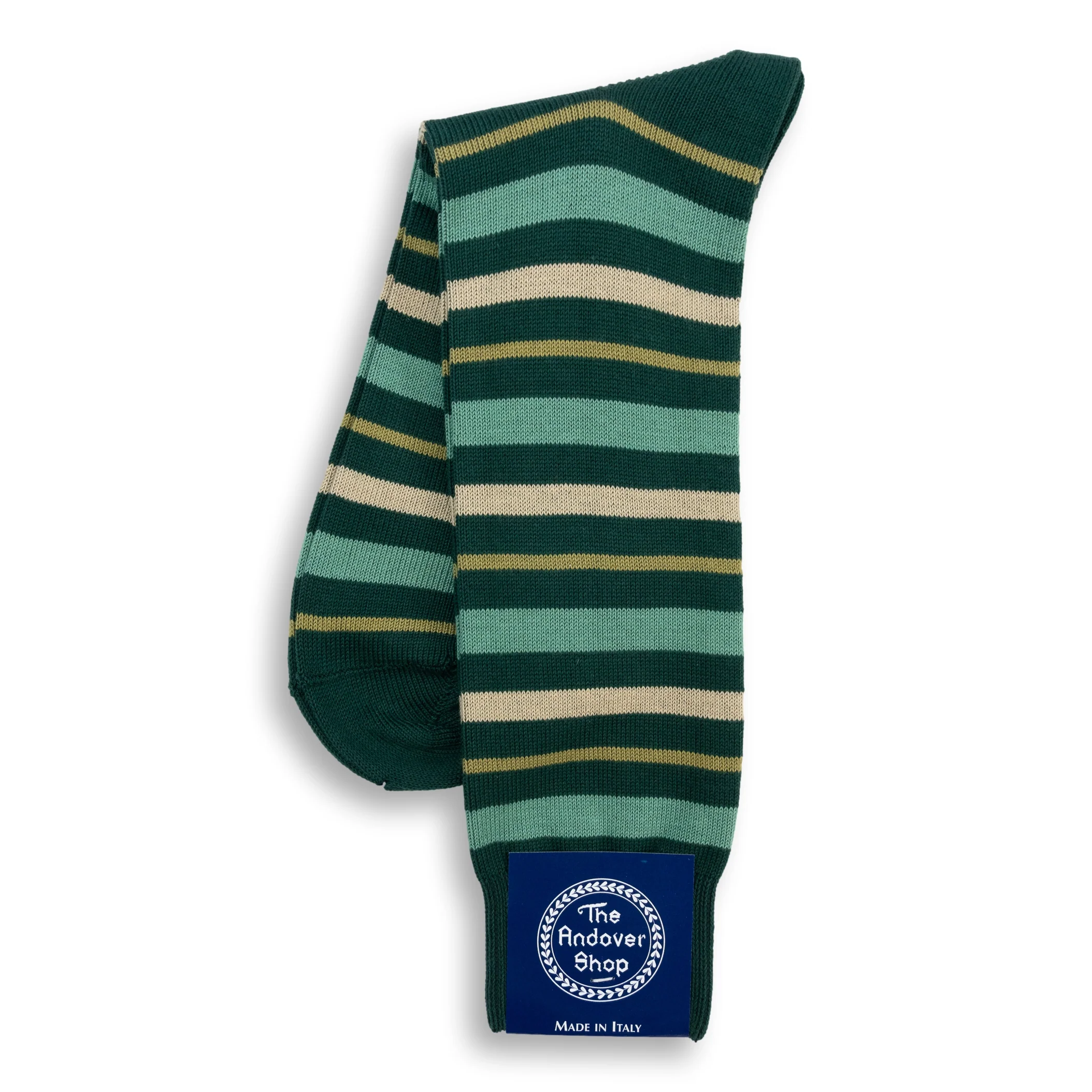 Mid-Calf Cotton Multi-Stripe Dress Sock - Image 7