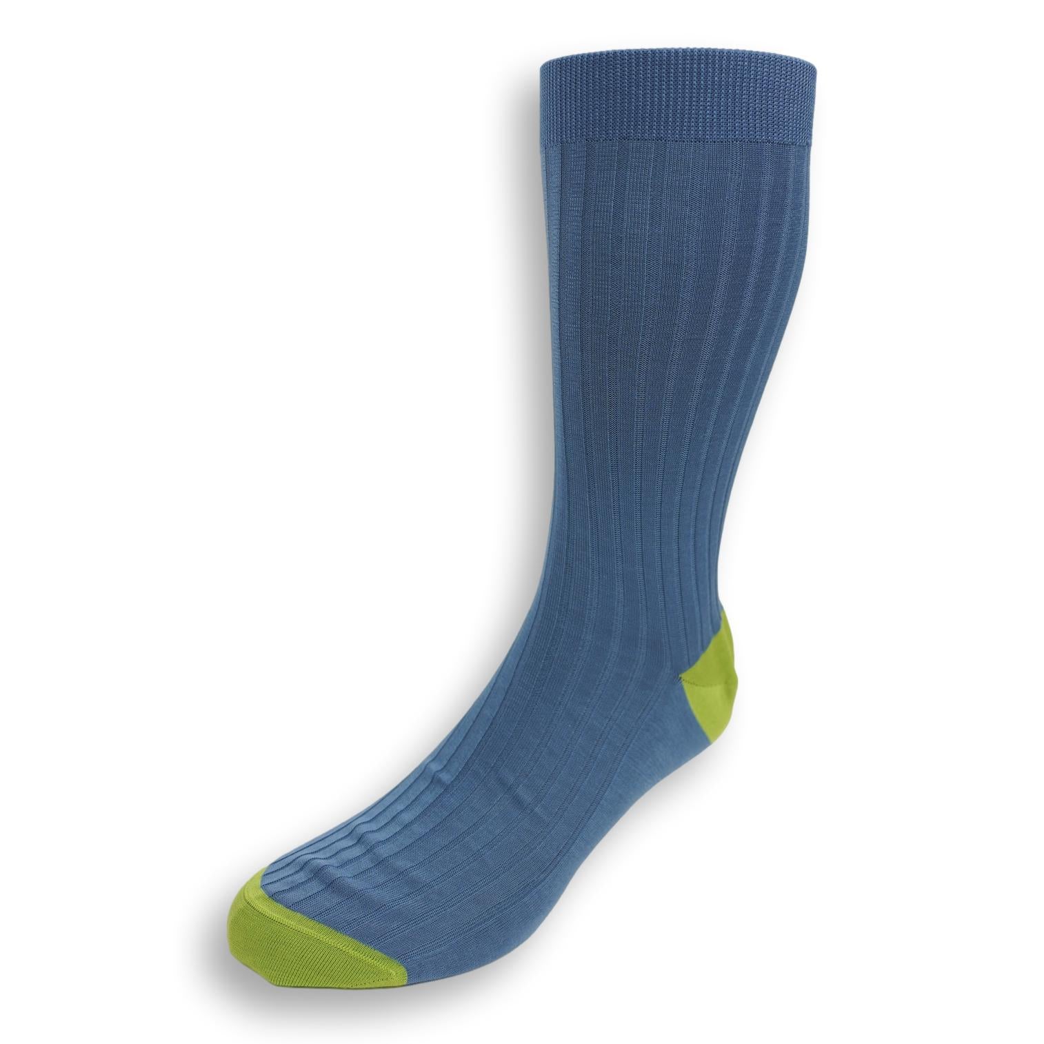 Mid-Calf Cotton Ribbed Two Tone Dress Sock - Image 5