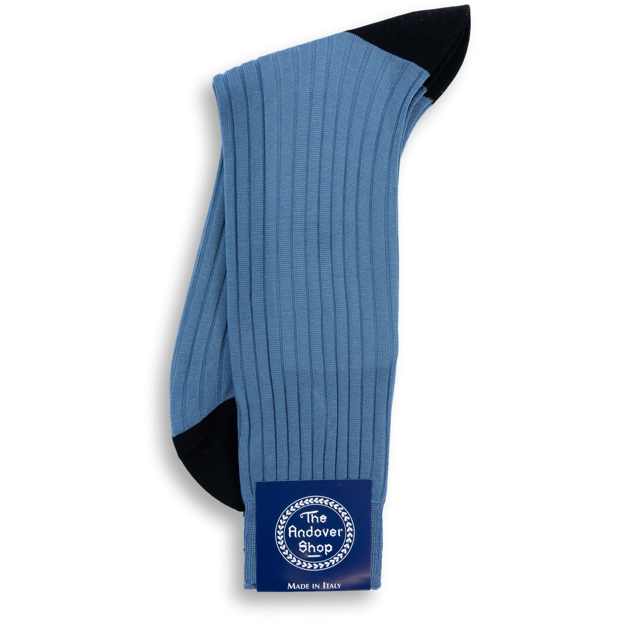 Mid-Calf Cotton Ribbed Two Tone Dress Sock - Image 6