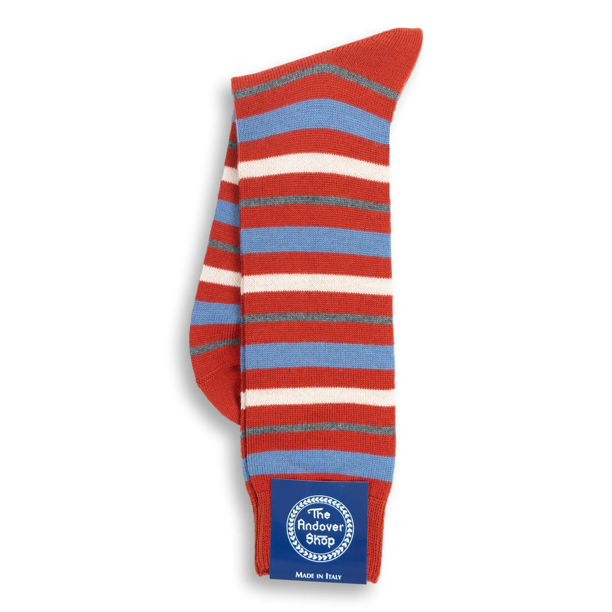 Mid-Calf Multi Stripe Wool Dress Socks - Image 10