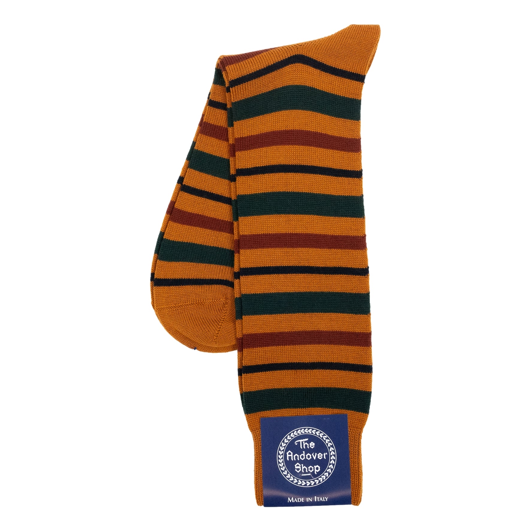 Mid-Calf Multi Stripe Wool Dress Socks - Image 12