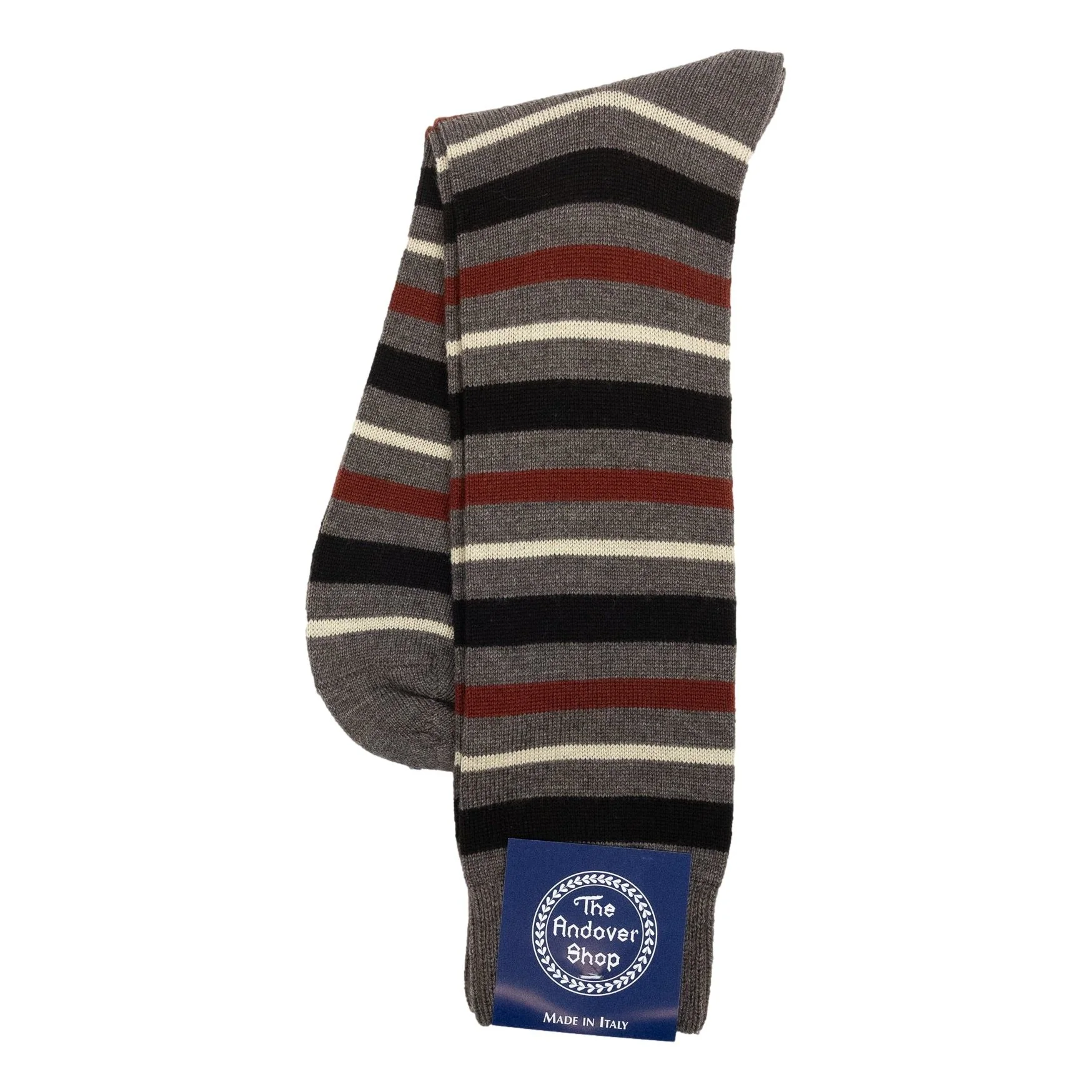 Mid-Calf Multi Stripe Wool Dress Socks - Image 13