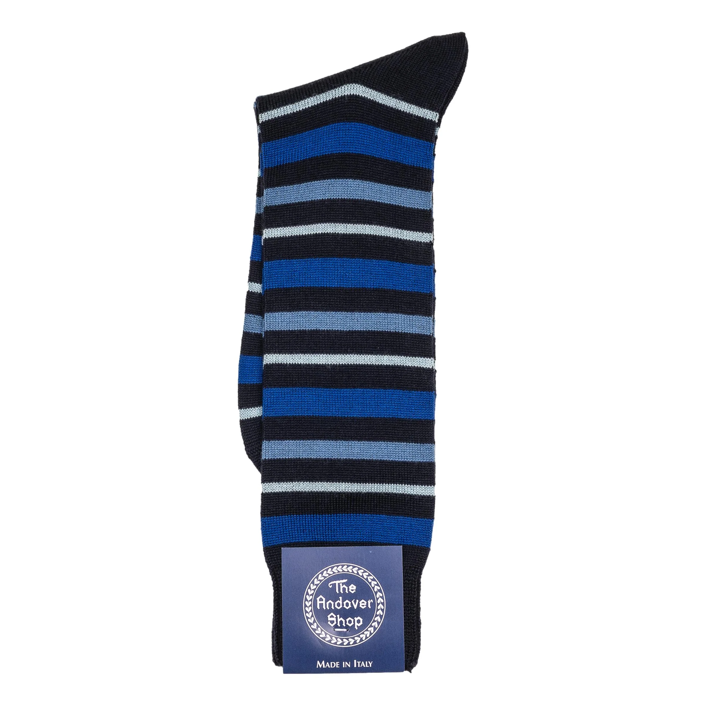 Mid-Calf Multi Stripe Wool Dress Socks - Image 2