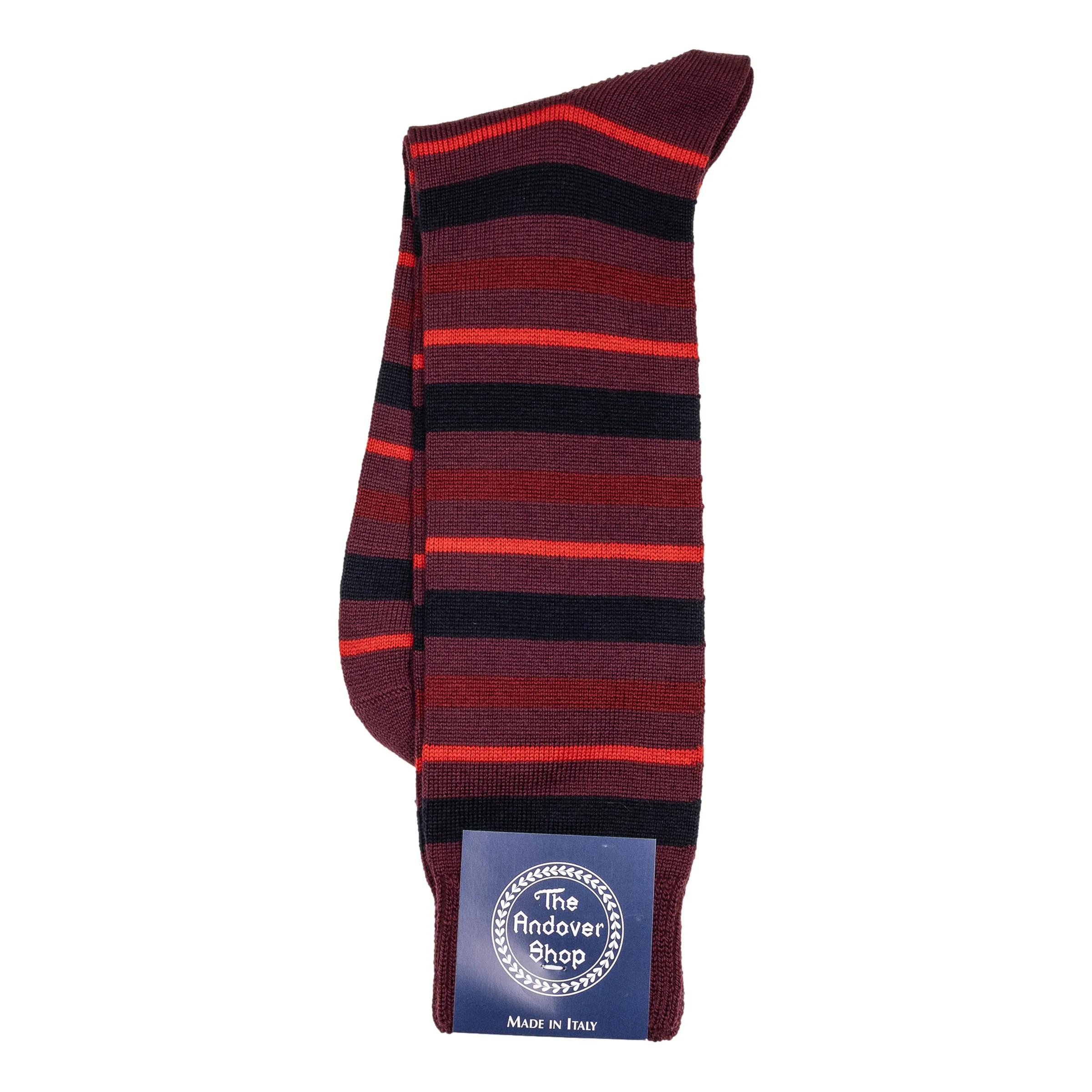 Mid-Calf Multi Stripe Wool Dress Socks - Image 3