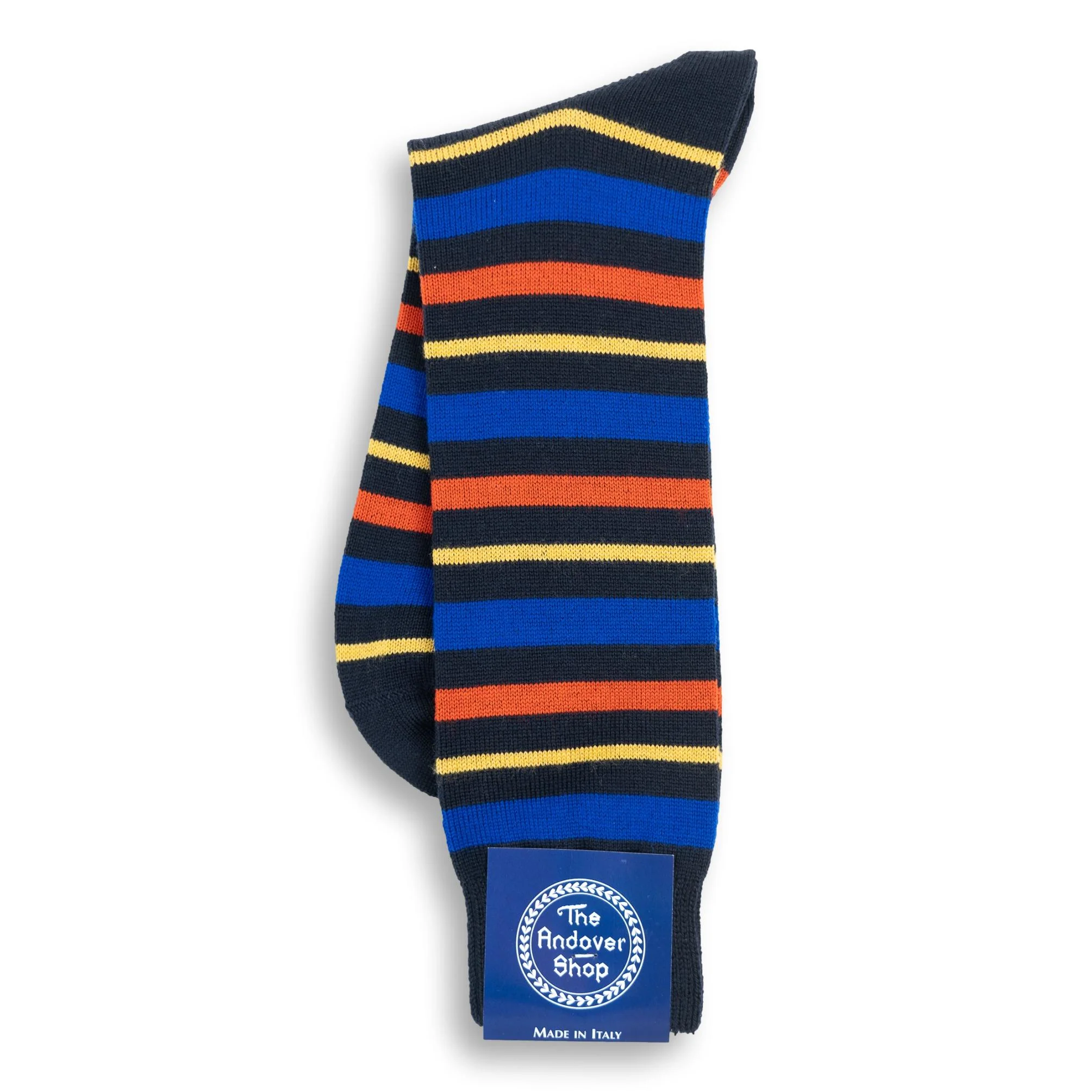 Mid-Calf Multi Stripe Wool Dress Socks - Image 4