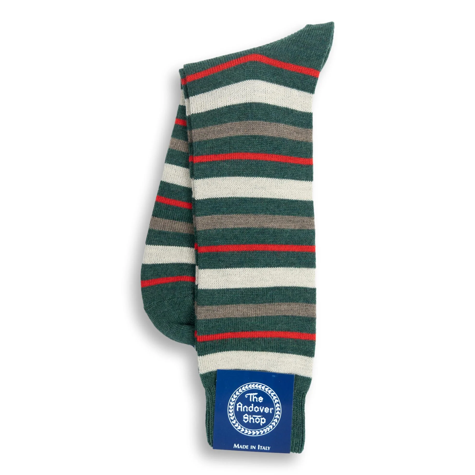 Mid-Calf Multi Stripe Wool Dress Socks - Image 7