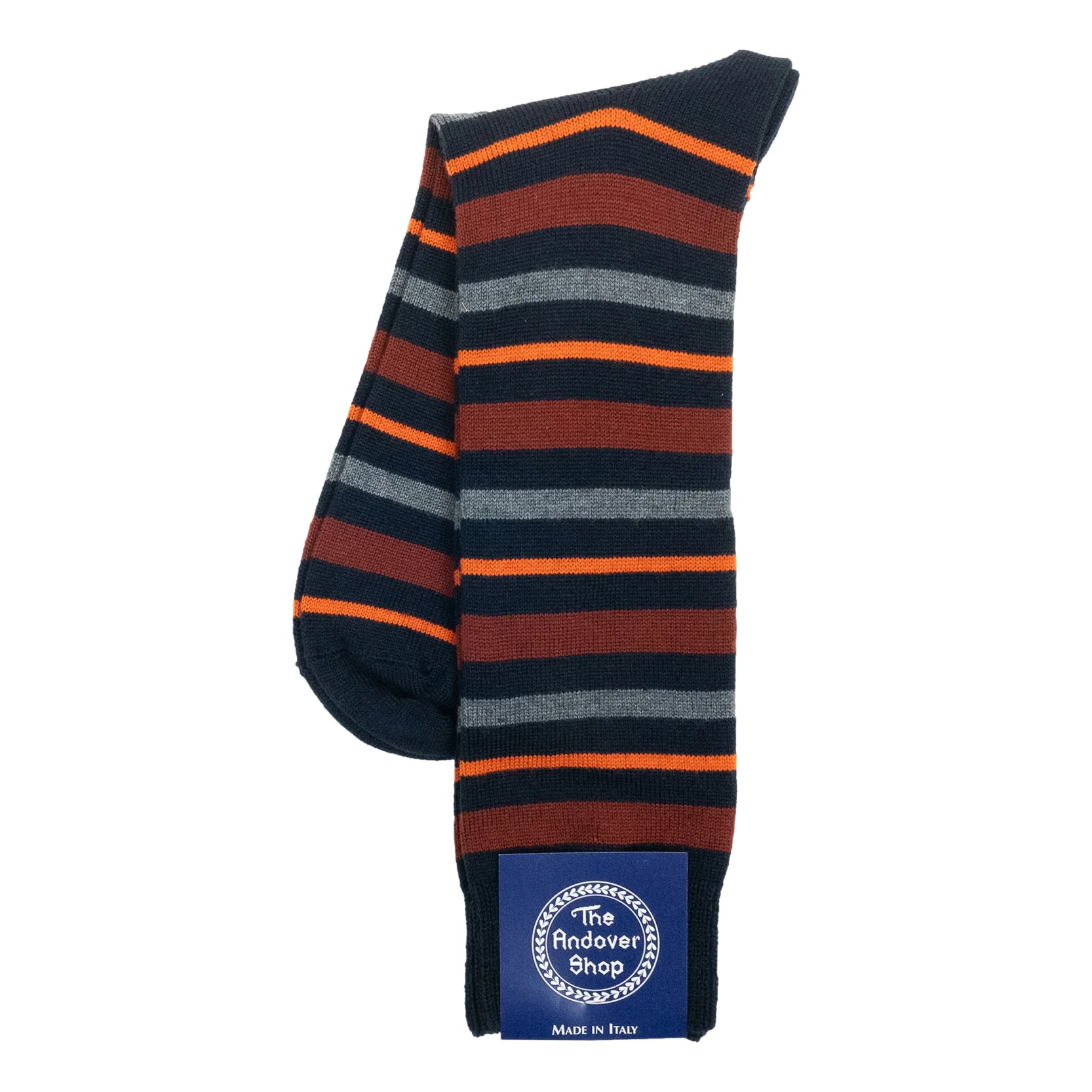 Mid-Calf Multi Stripe Wool Dress Socks - Image 8