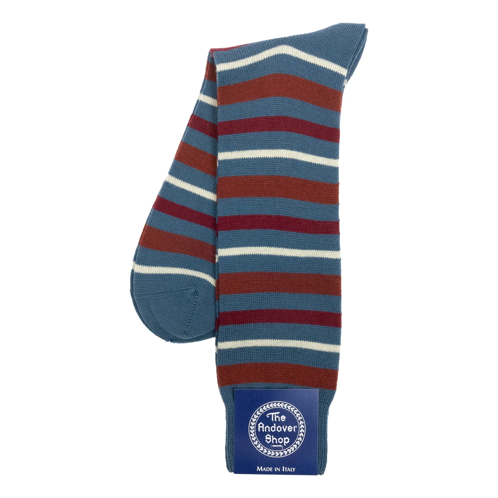 Mid-Calf Multi Stripe Wool Dress Socks - Image 9
