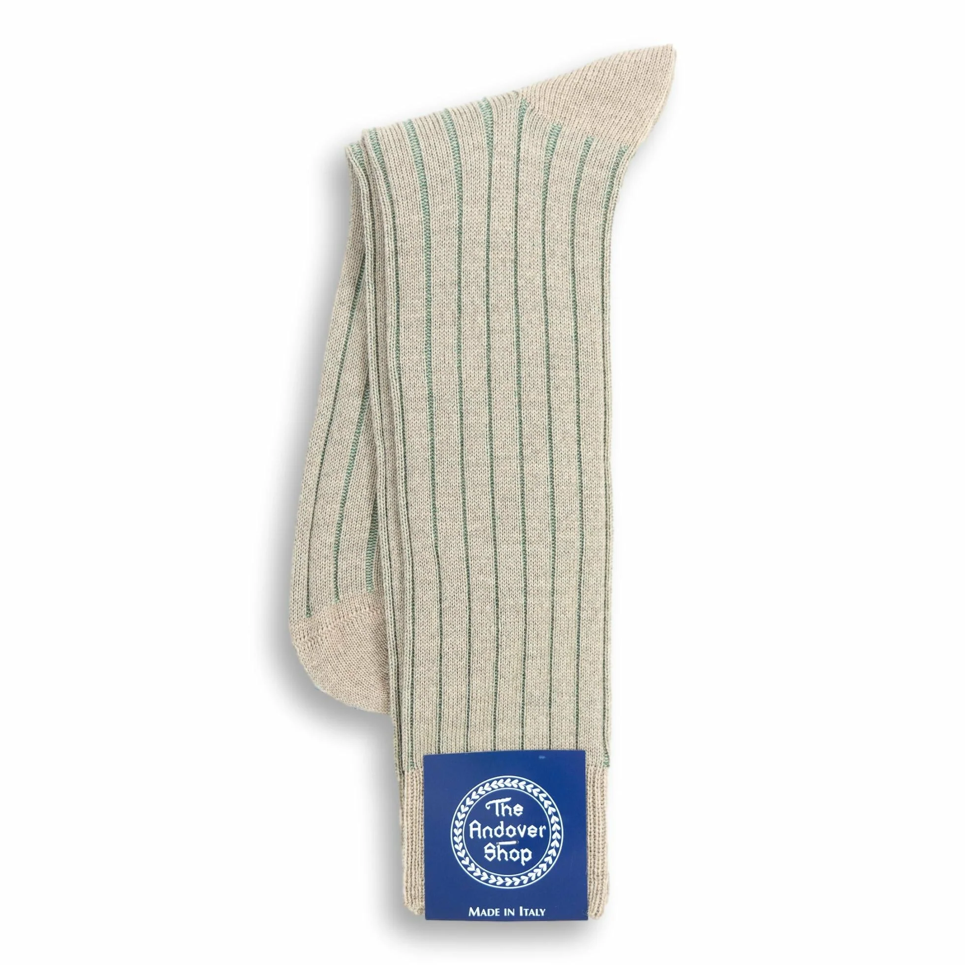 Mid-Calf Ribbed Shadow Stripe Wool Dress Socks - Image 3