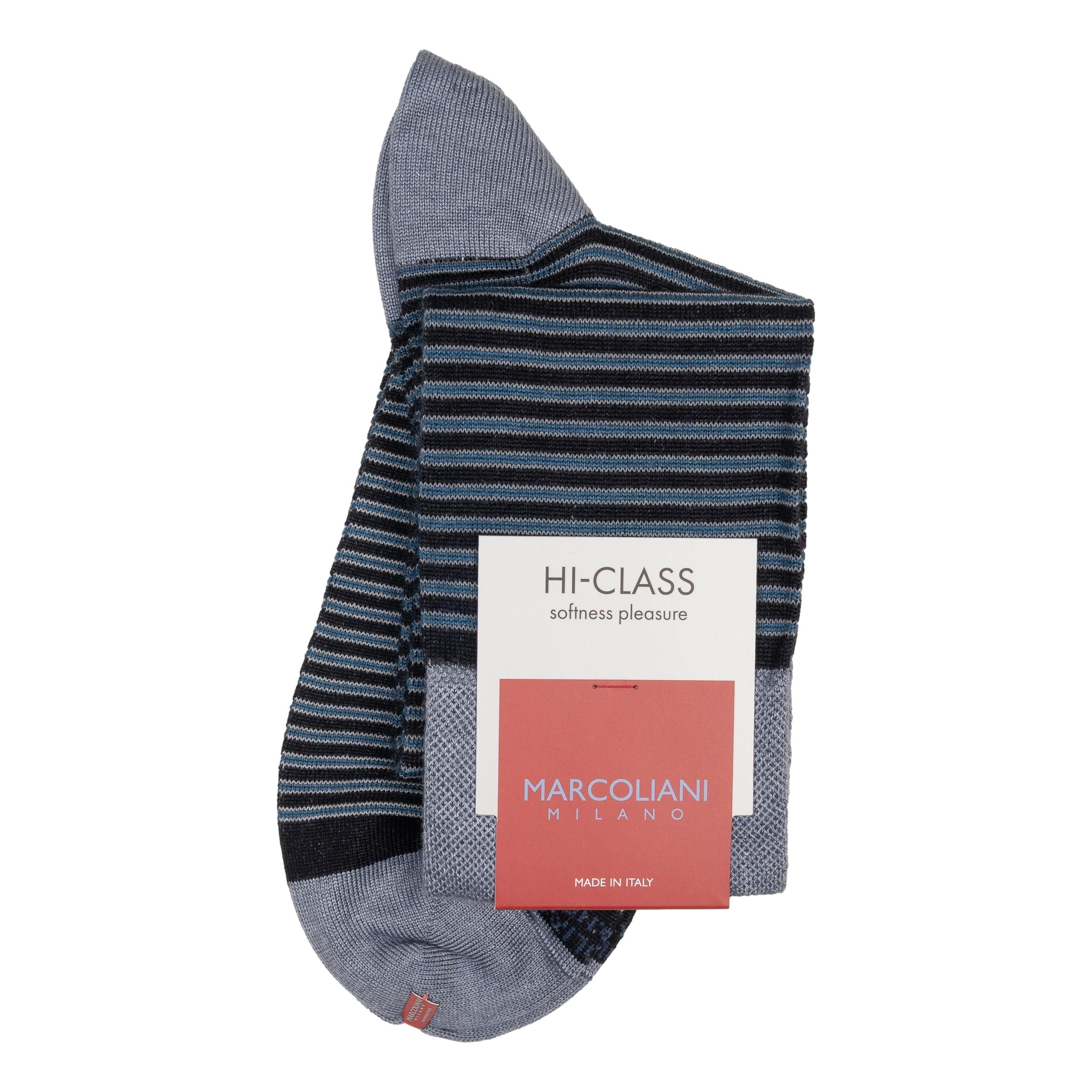Modal Charming Stripe Over-the-Calf Dress Socks