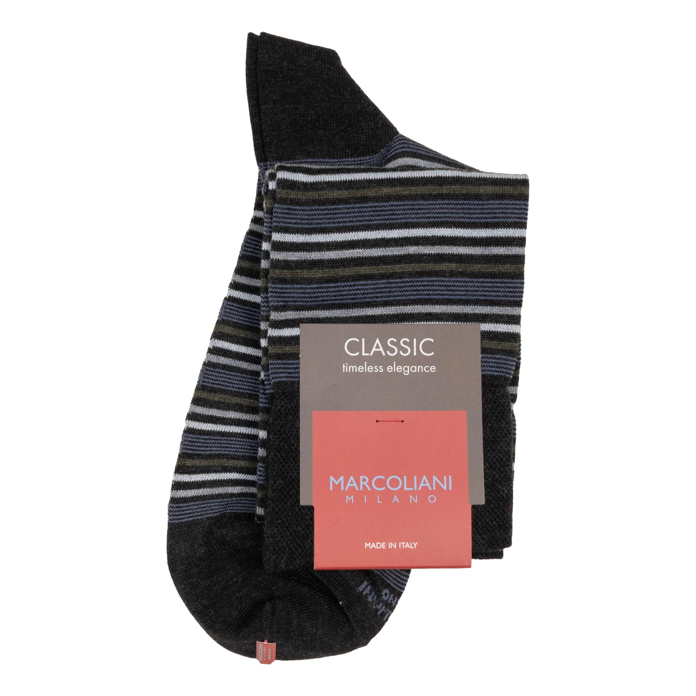 Modal Torino Stripe Over-the-Calf Dress Socks