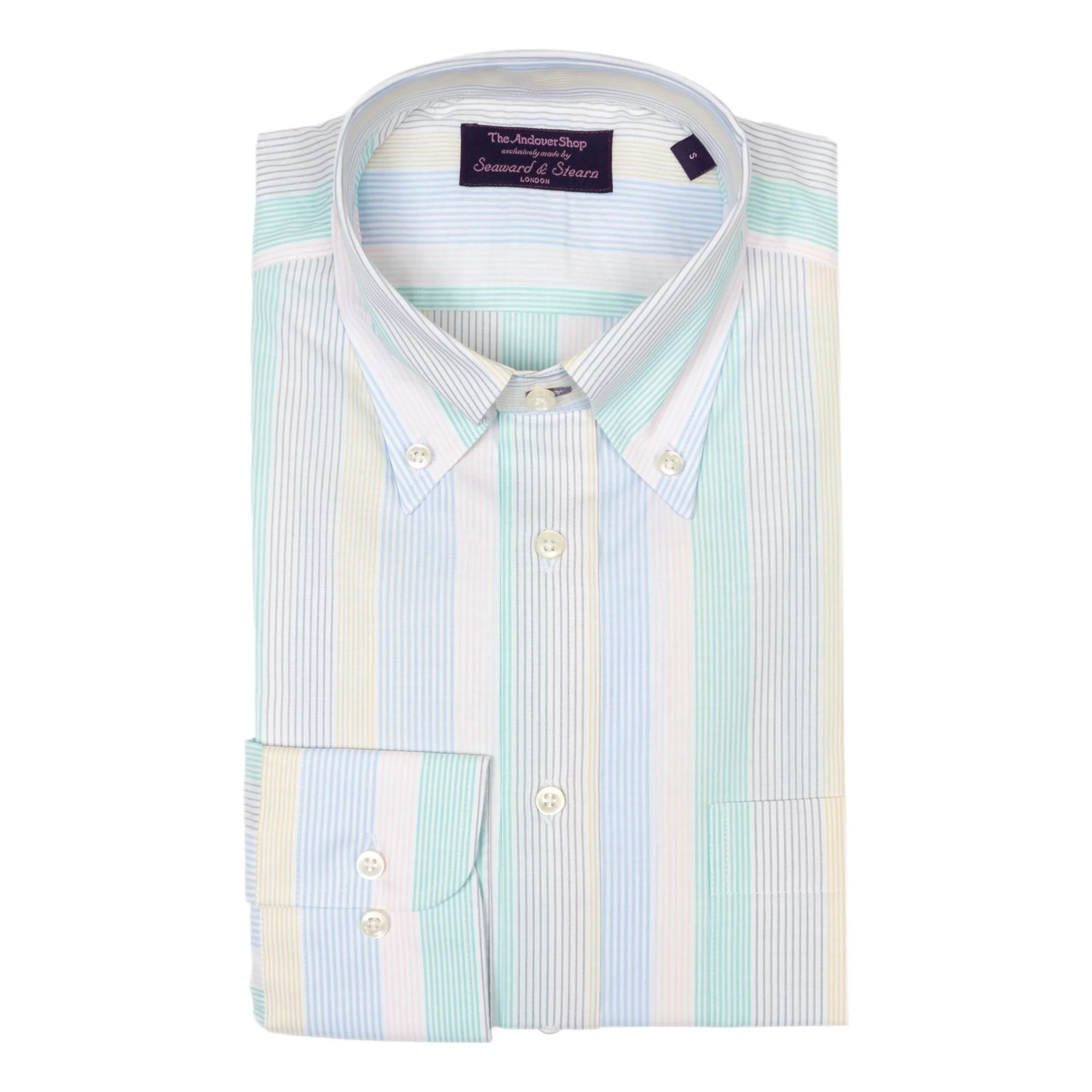 Multi Pastel Stripe Button Down Sport Shirt