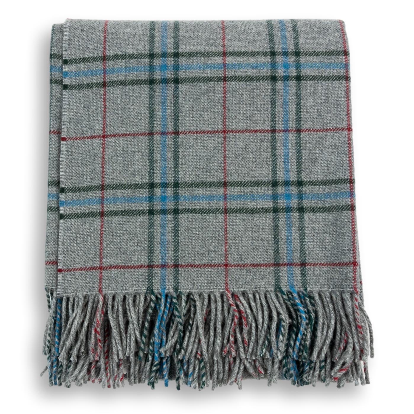 Multicolored Plaid 100% Lambswool Blanket - Image 15