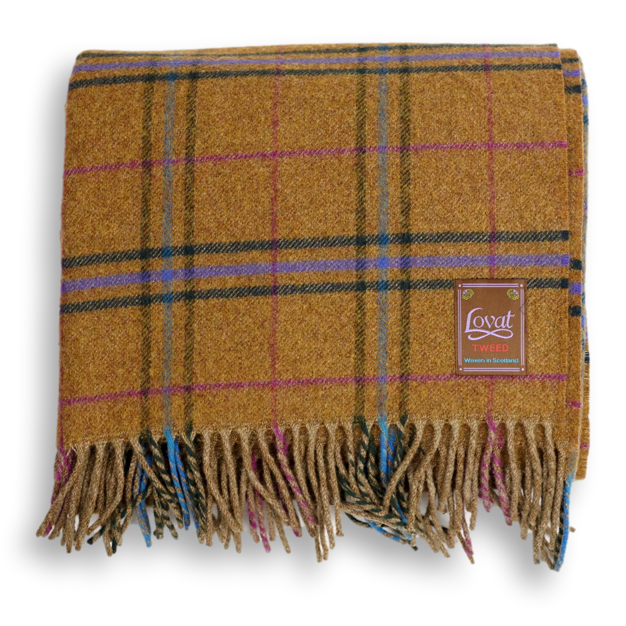 Multicolored Plaid 100% Lambswool Blanket - Image 3
