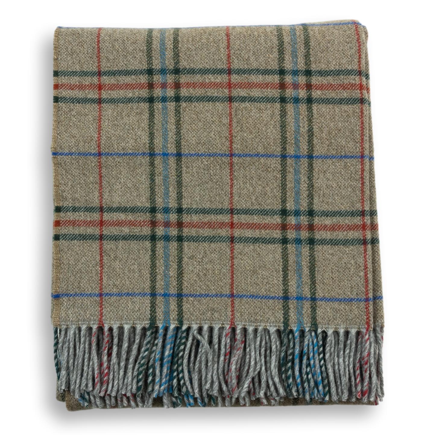 Multicolored Plaid 100% Lambswool Blanket - Image 9