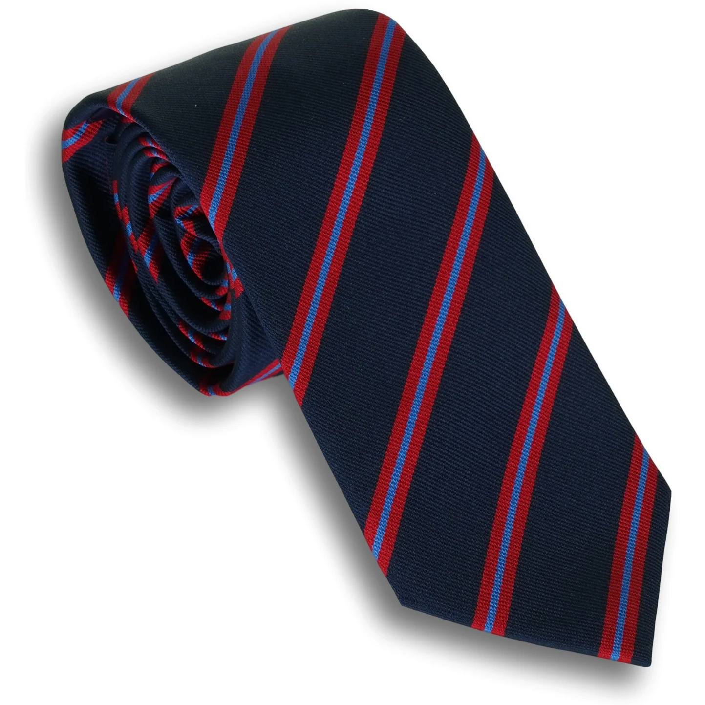 Navy and Red/Light Blue Repp Stripe Tie