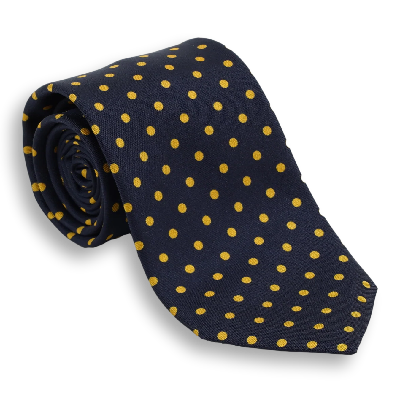 Navy Ground with Polka Dots Silk Tie - Image 2