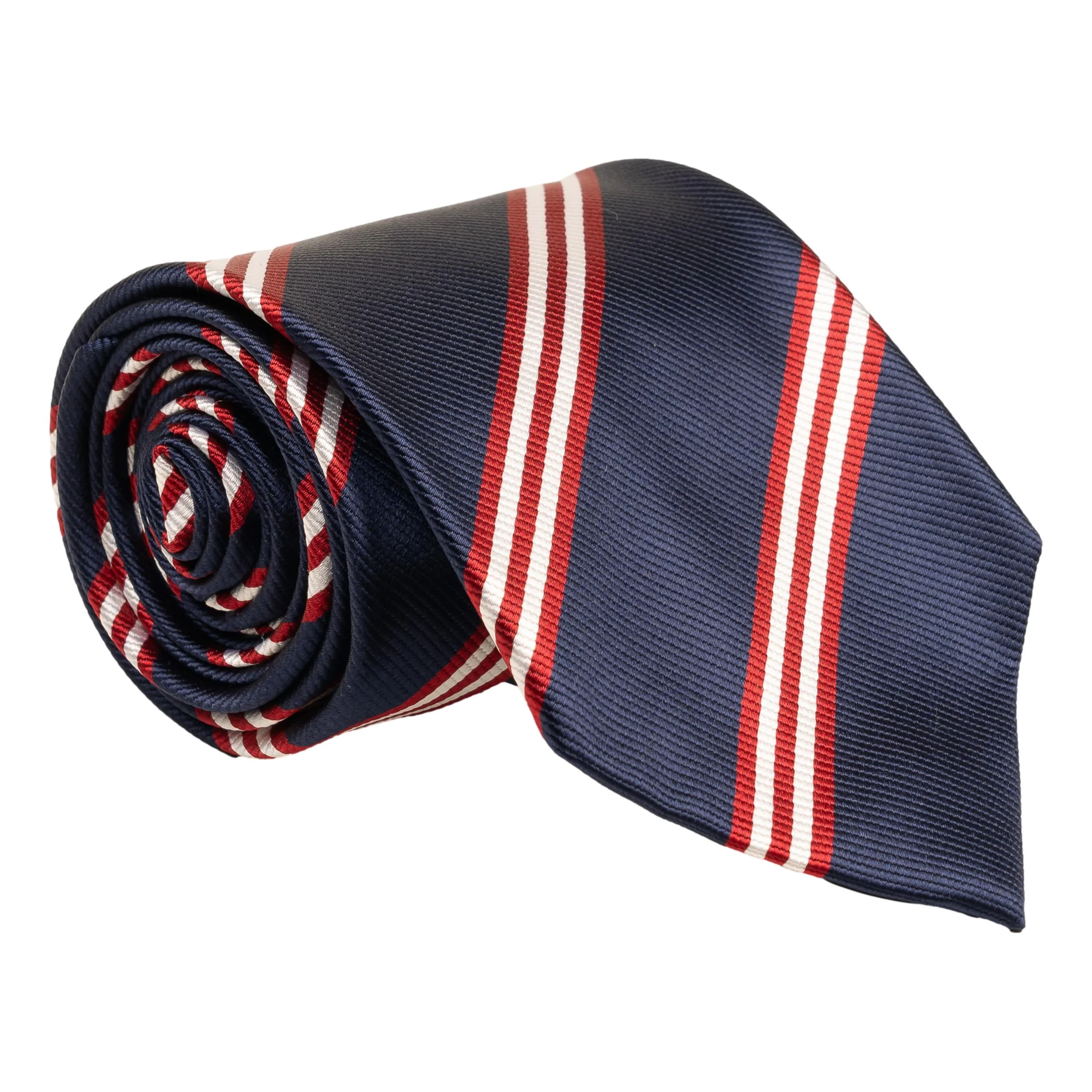 Navy Regimental Repp Stripe Silk Tie