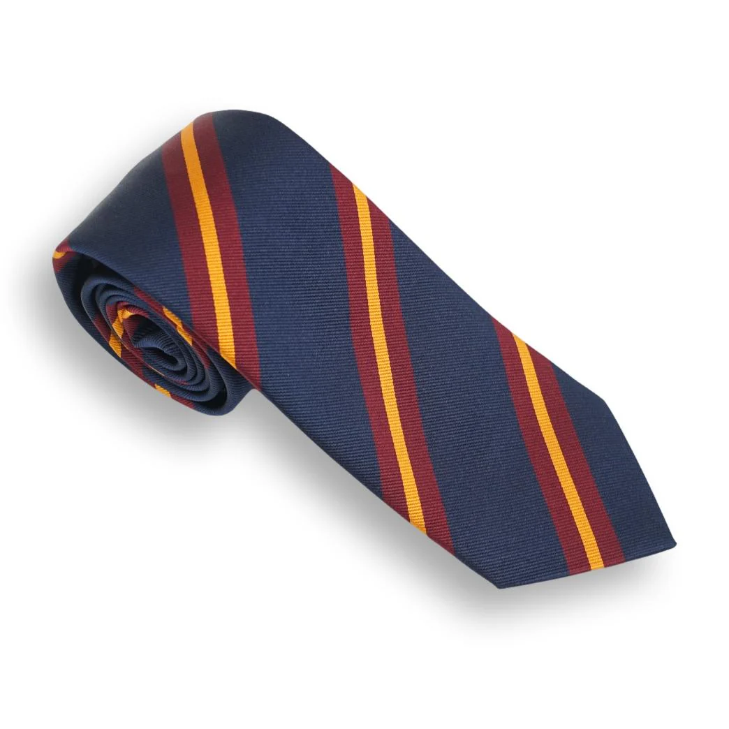 Navy with Maroon and Gold Repp Stripe Tie