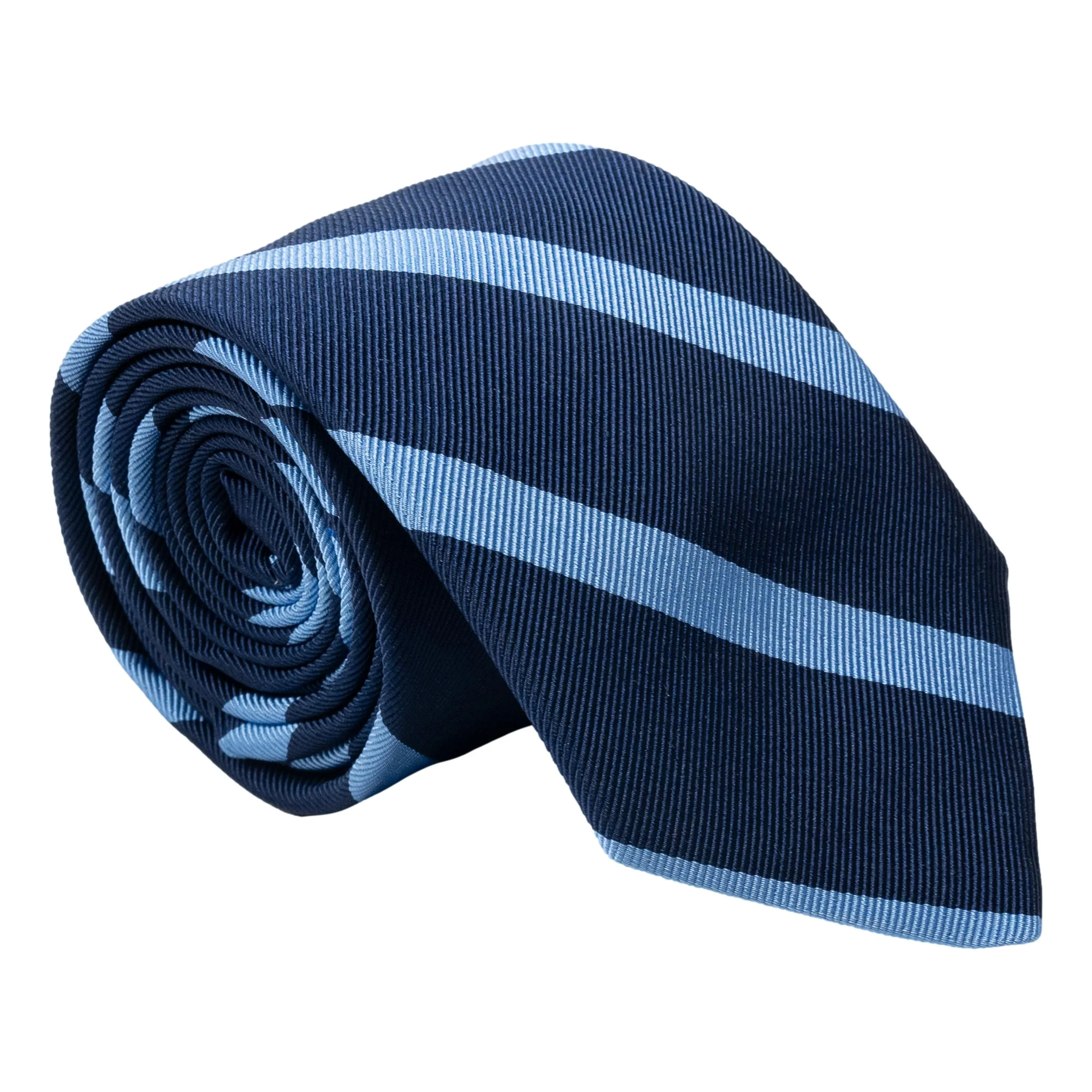 Navy with Repp Stripe Silk Tie - Image 2