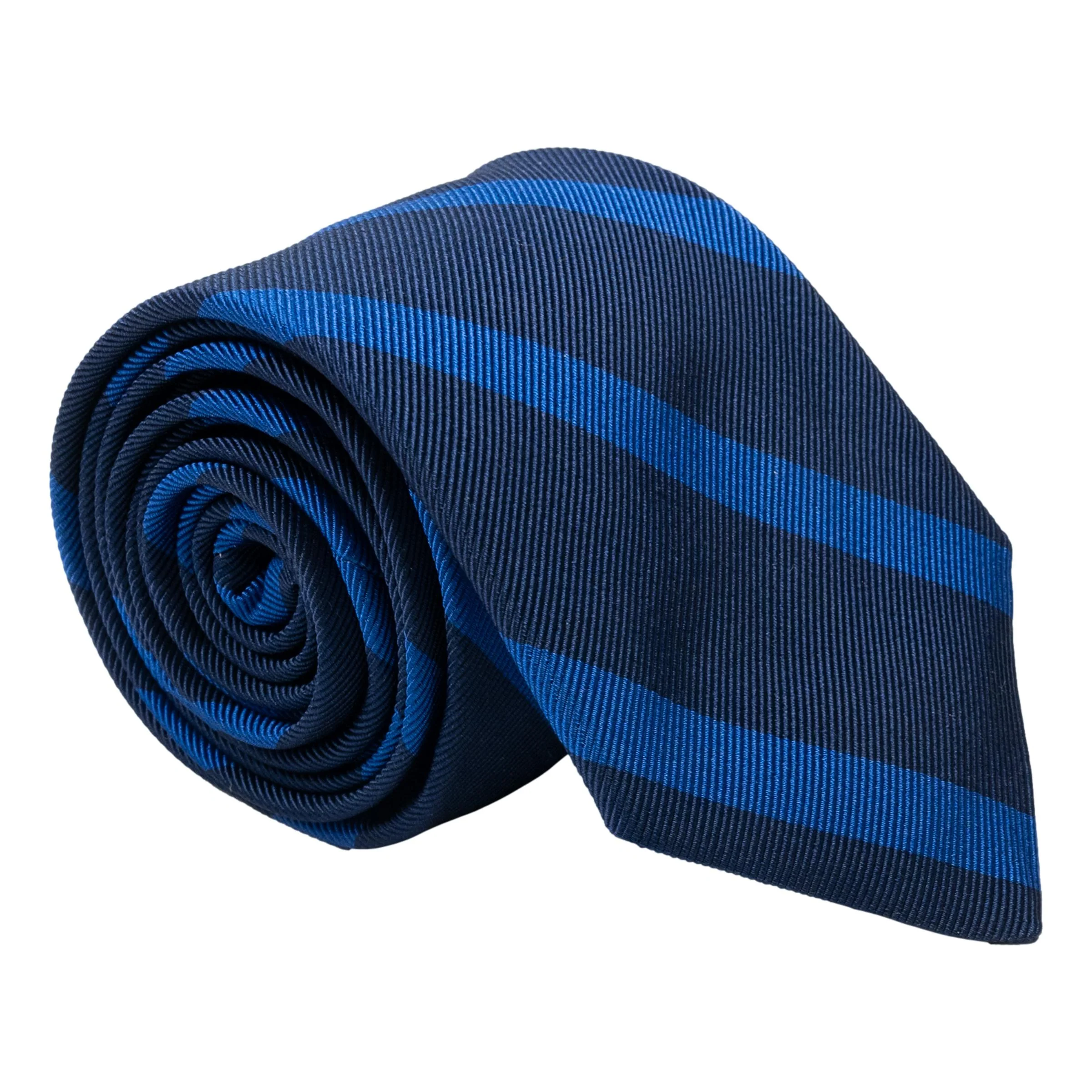 Navy with Repp Stripe Silk Tie - Image 3
