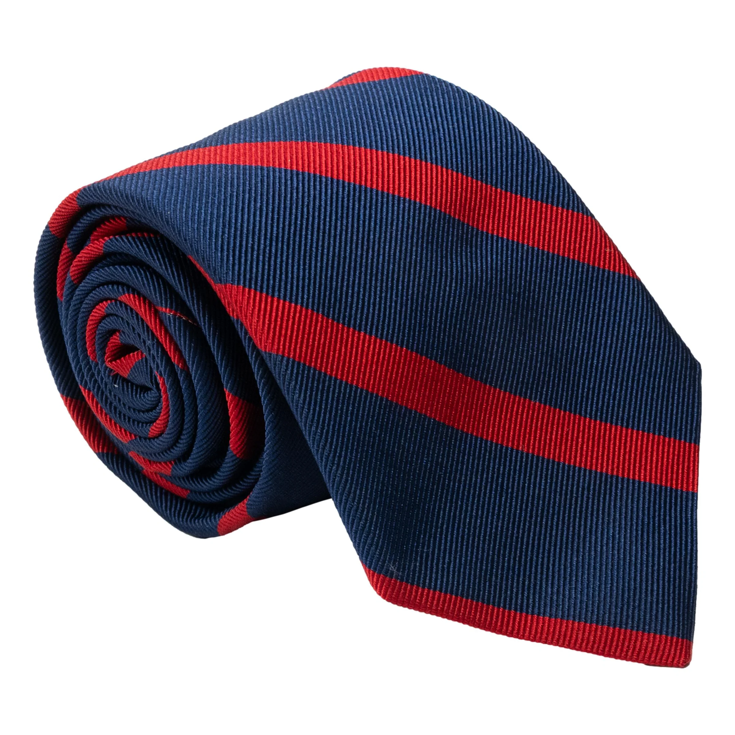 Navy with Repp Stripe Silk Tie - Image 4