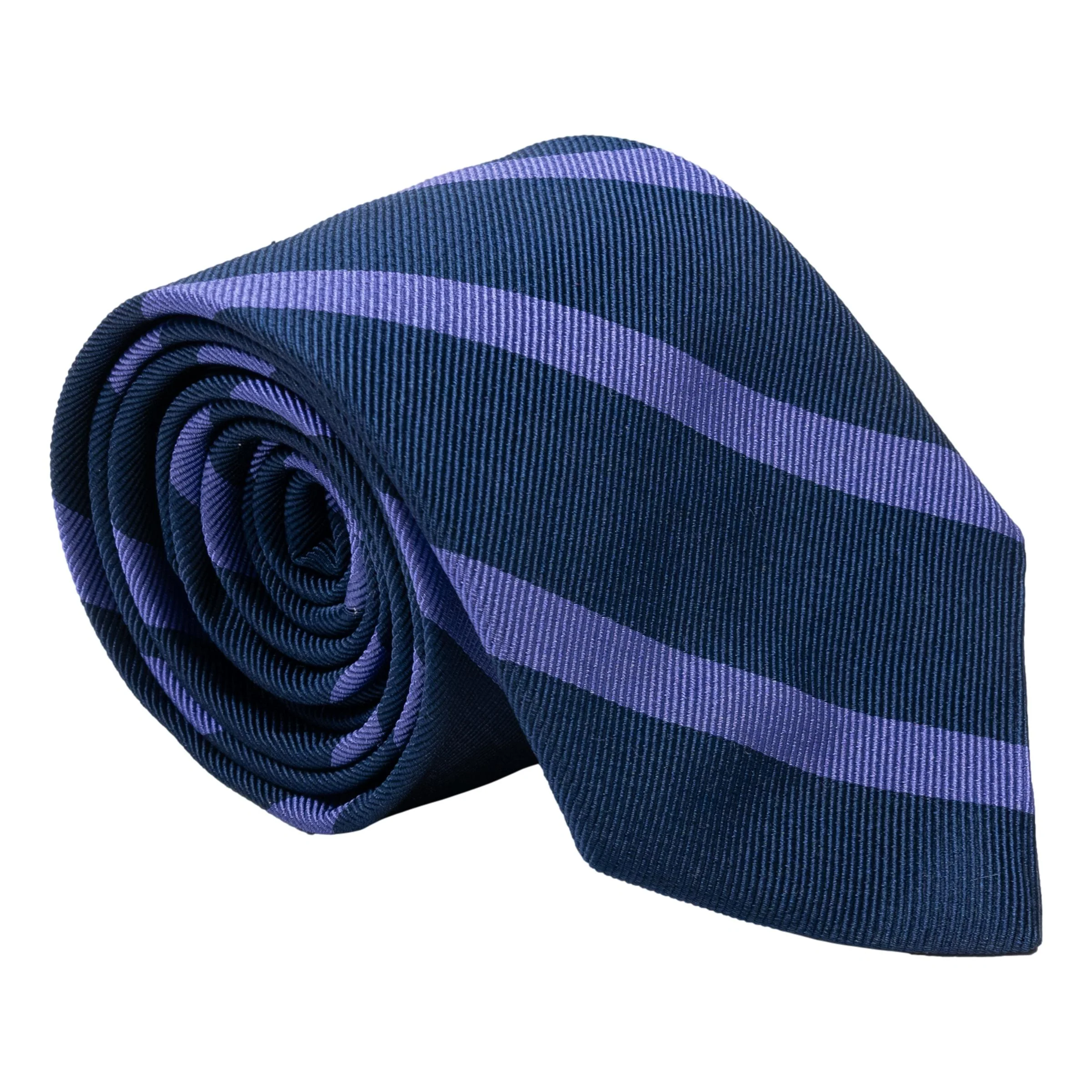 Navy with Repp Stripe Silk Tie - Image 5