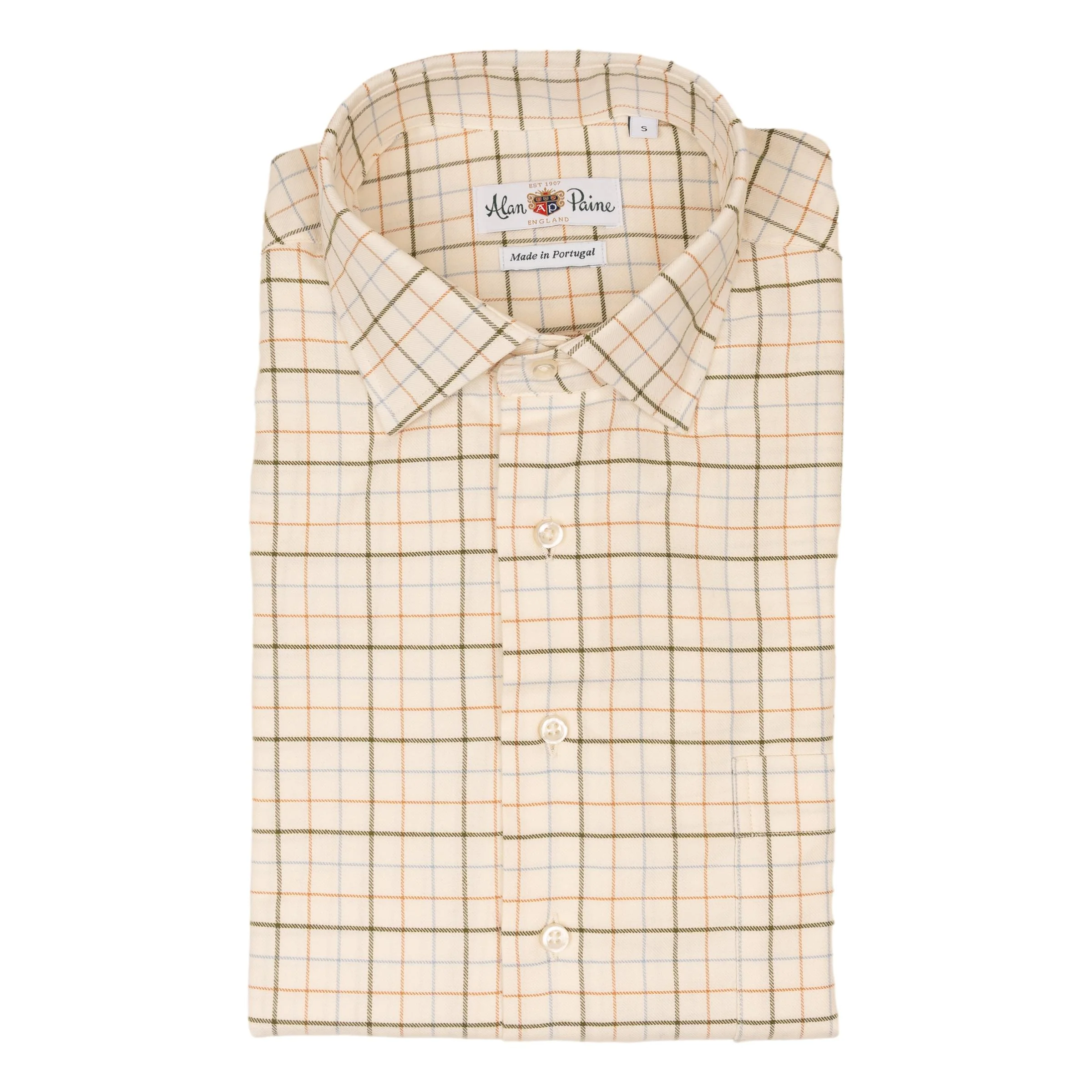 Olive, Light Blue, and Tan Tattersall Sport Shirt