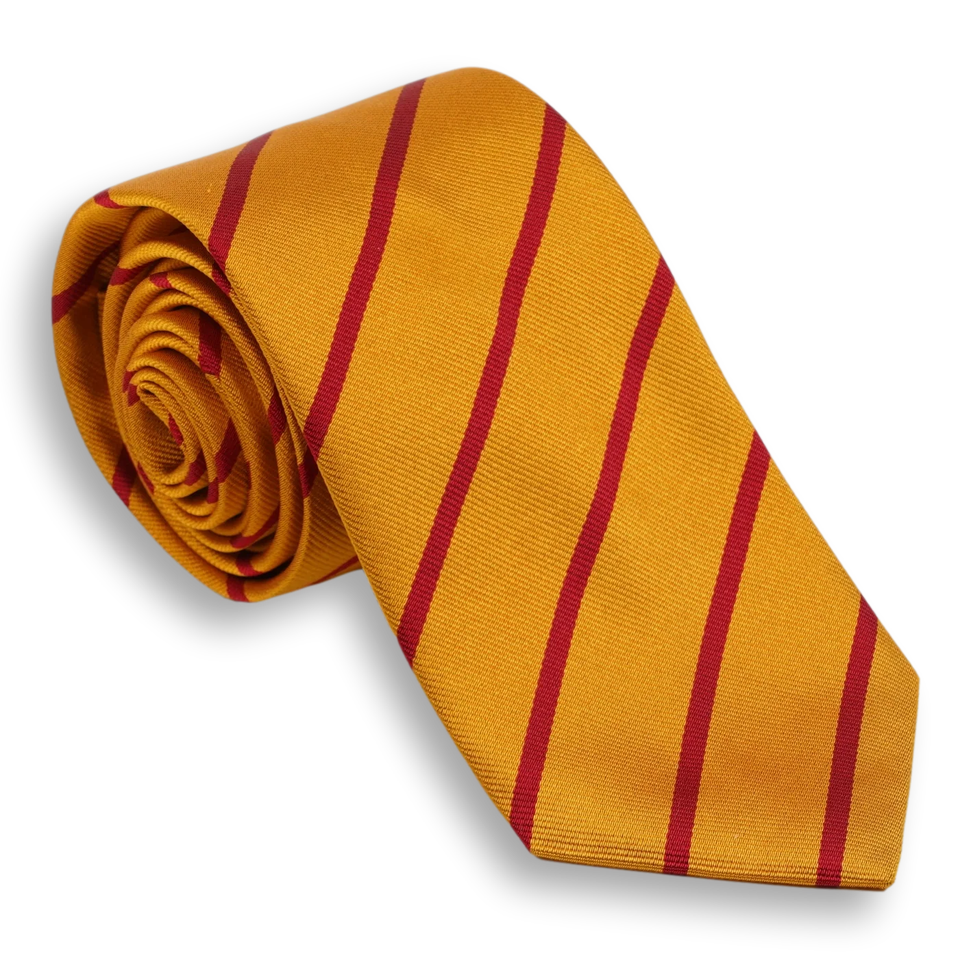 Orange with Red Striped Silk Tie