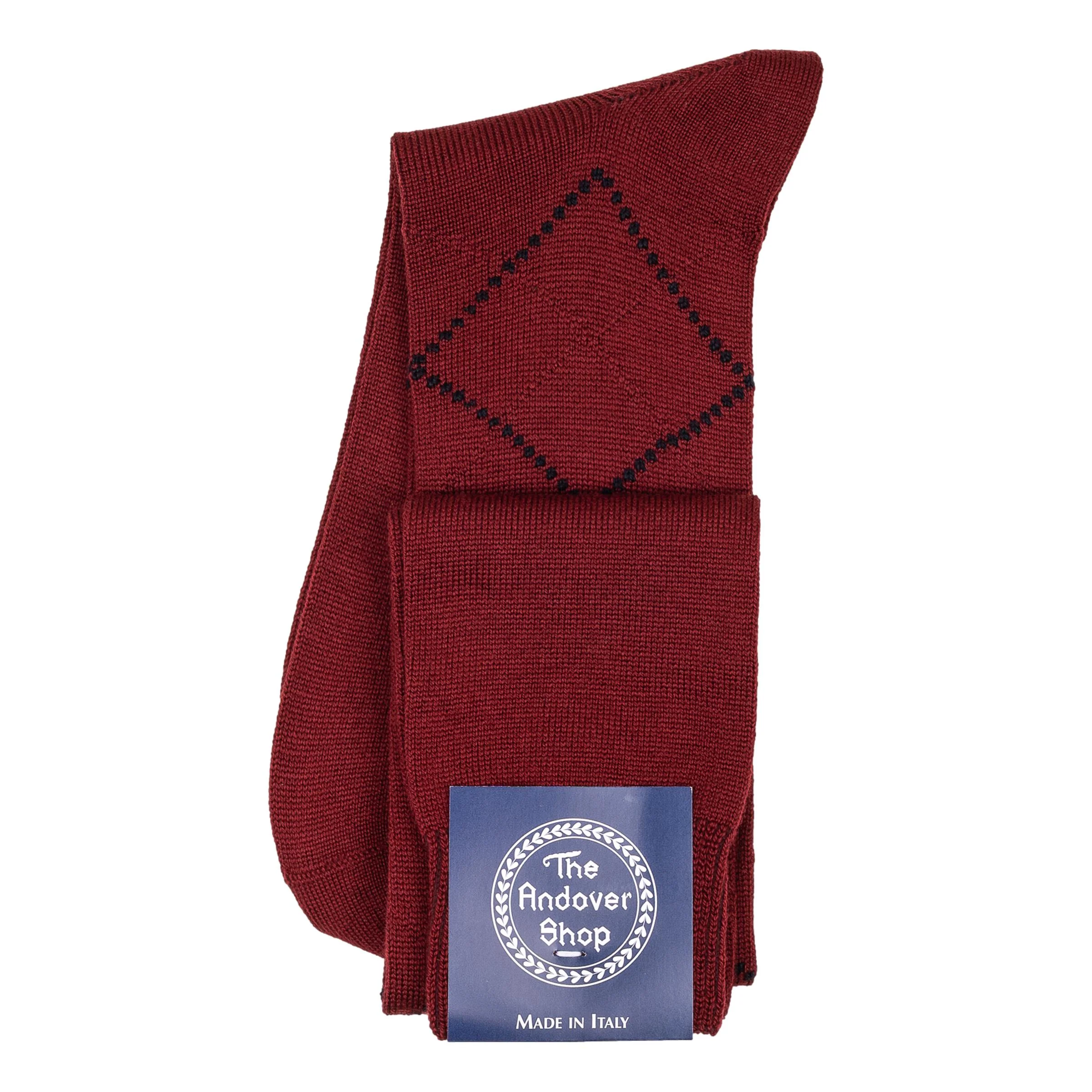 Over the Calf Argyle Wool Dress Socks